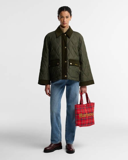 Borsa tote in tartan Mini Telfield Cardinal Tartan