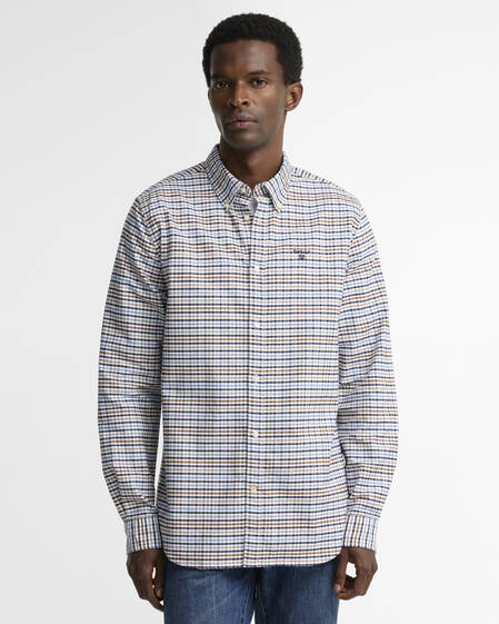 Rickwood Tailored Gingham Long-Sleeved Shirt Stone