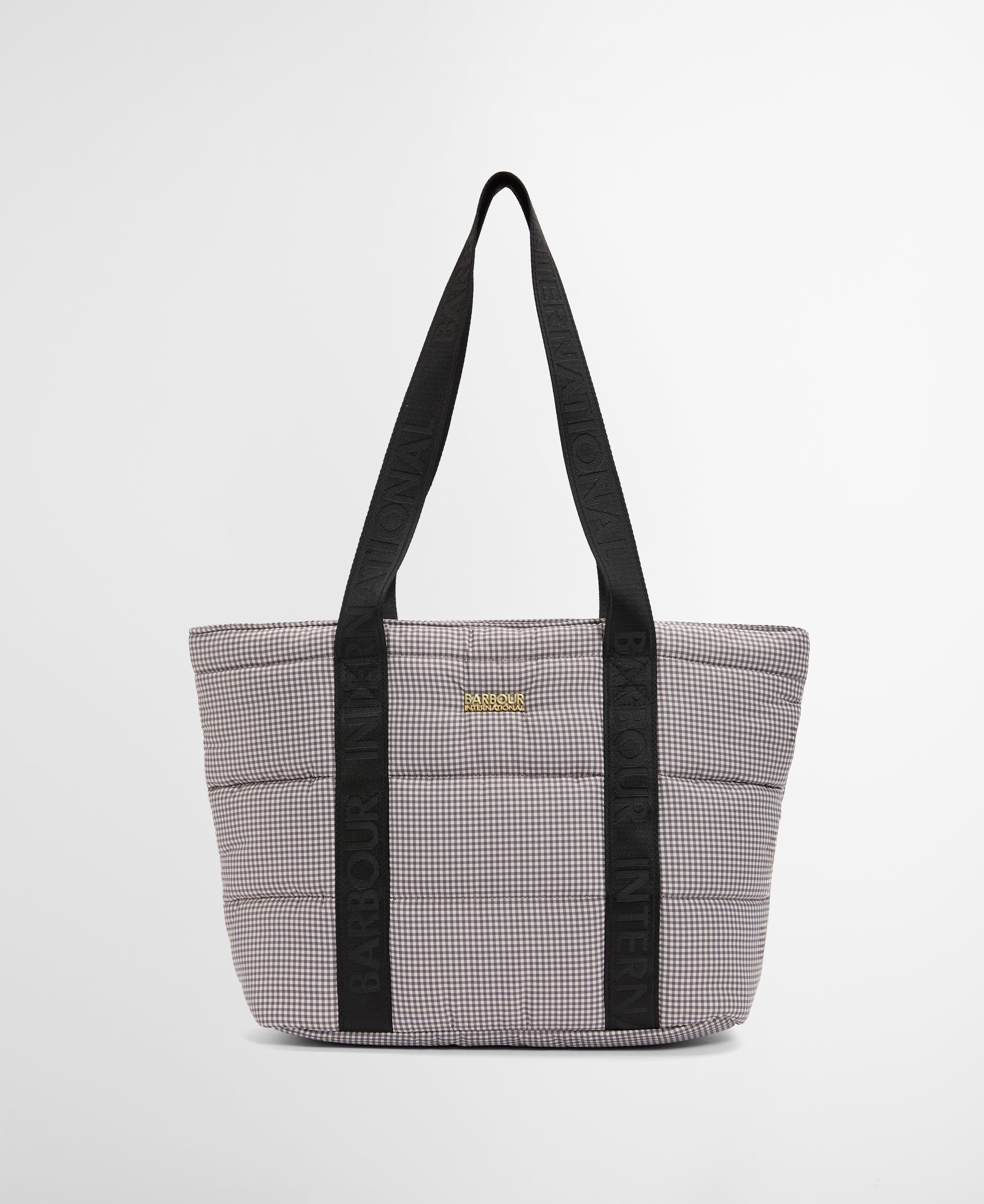 Monaco Check Baffle Quilted Tote Bag Truffle Check