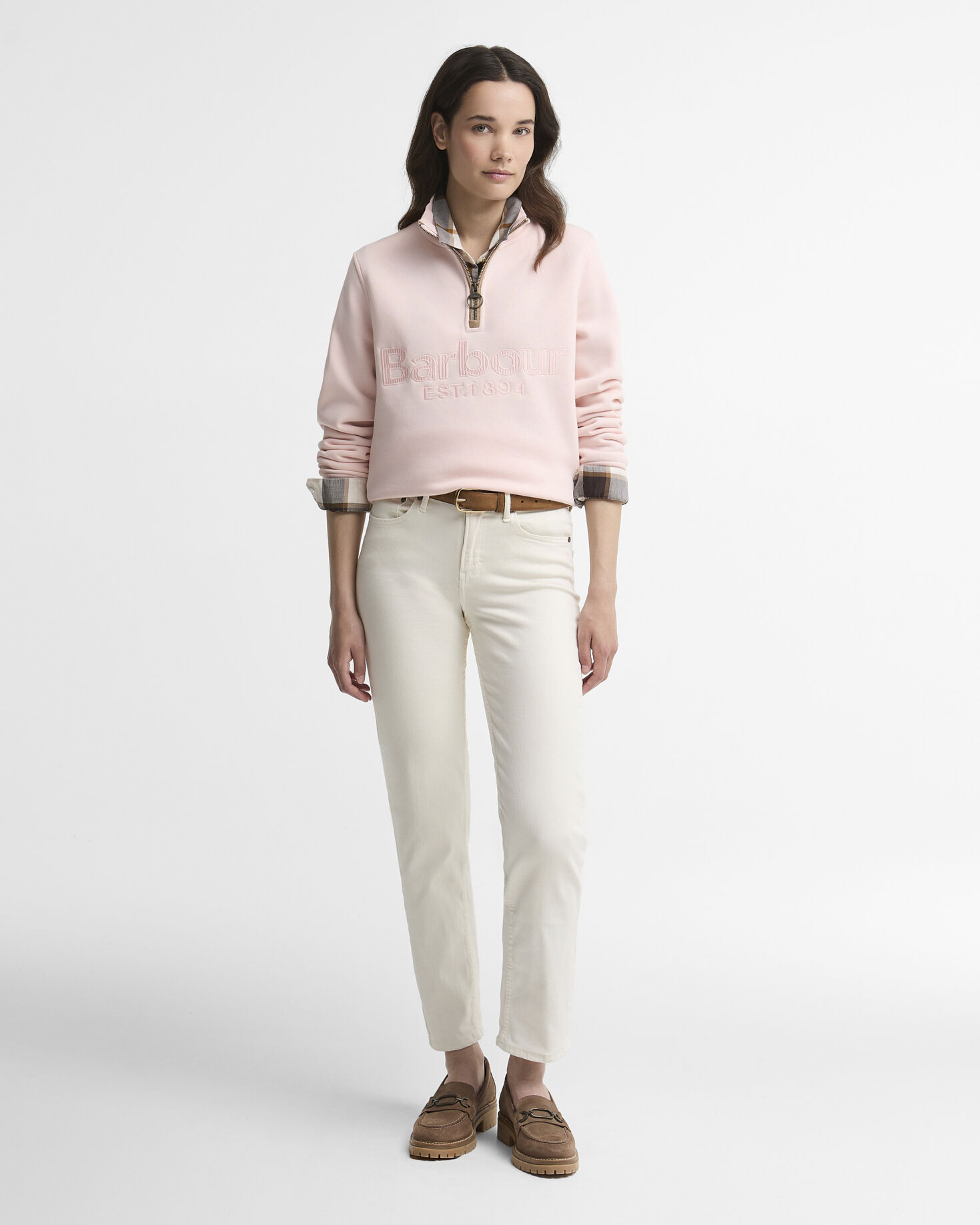 Cynthia Quarter-Zip Jumper Pink Blush