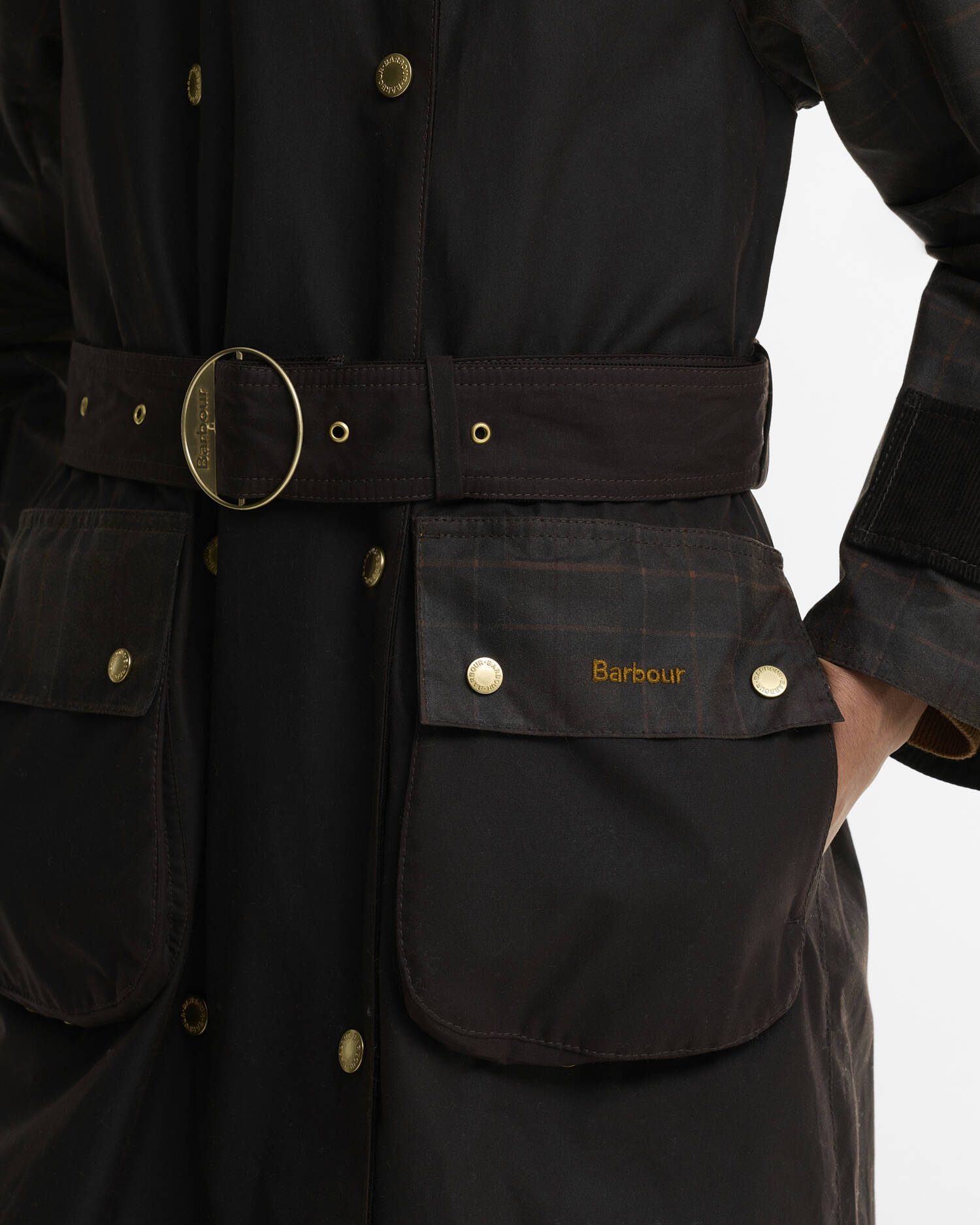 Elva Waxed Trench Coat Rustic/Muted/Mixed Tartan image number 4