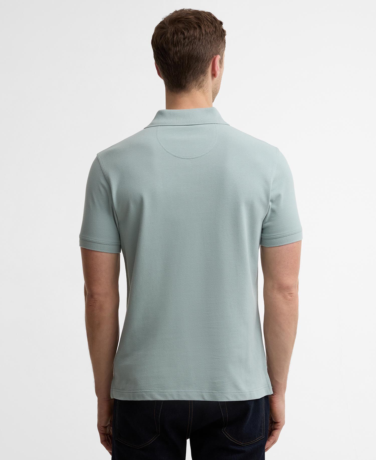 Poloshirt Tartan Piqu&eacute; Tailored Dusty Slate
