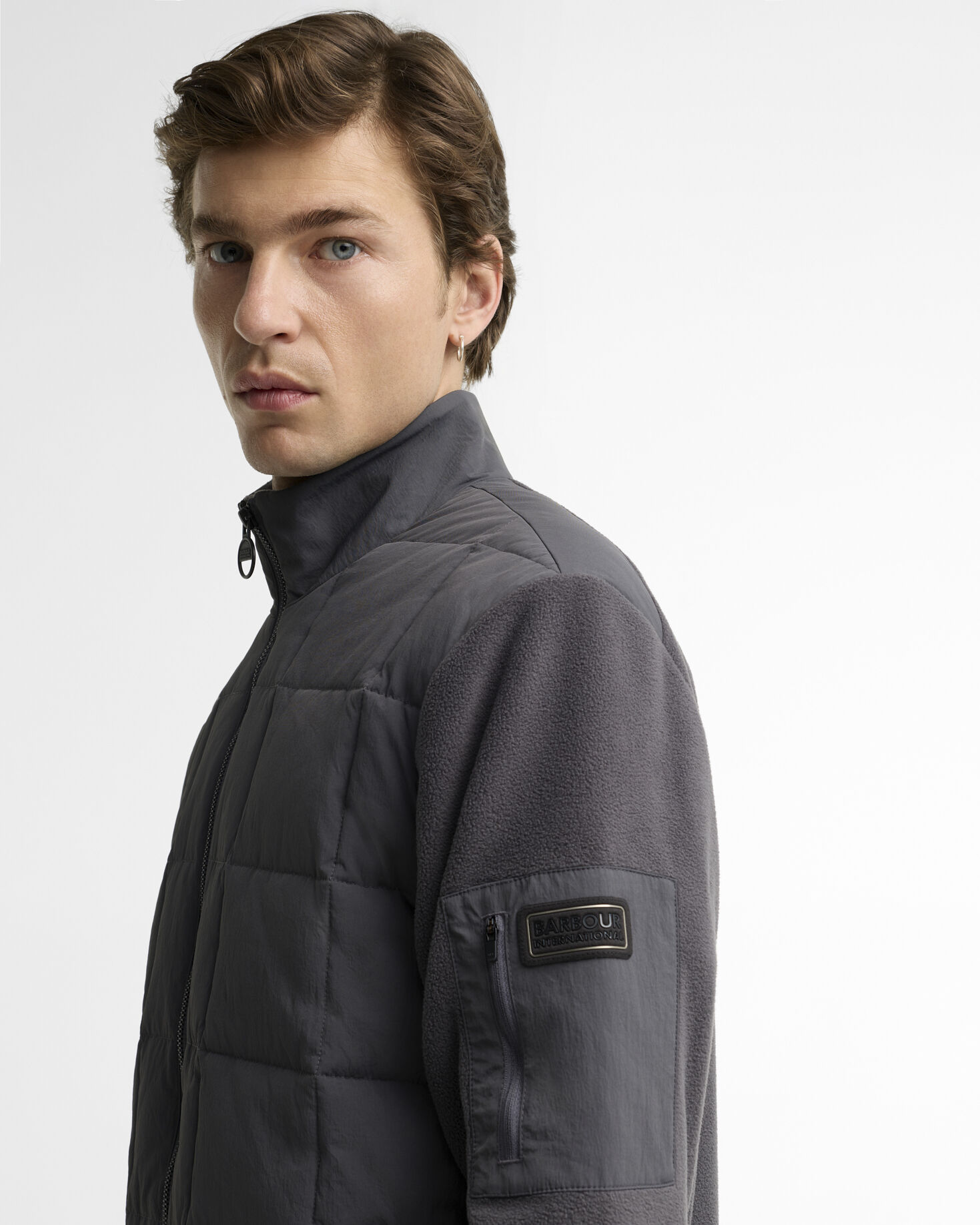 Burnhope Quilted Sweatshirt Asphalt