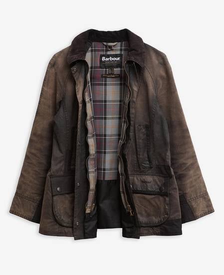 Barbour Re-Loved Beadnell Waxed Jacket - Size 12 Black