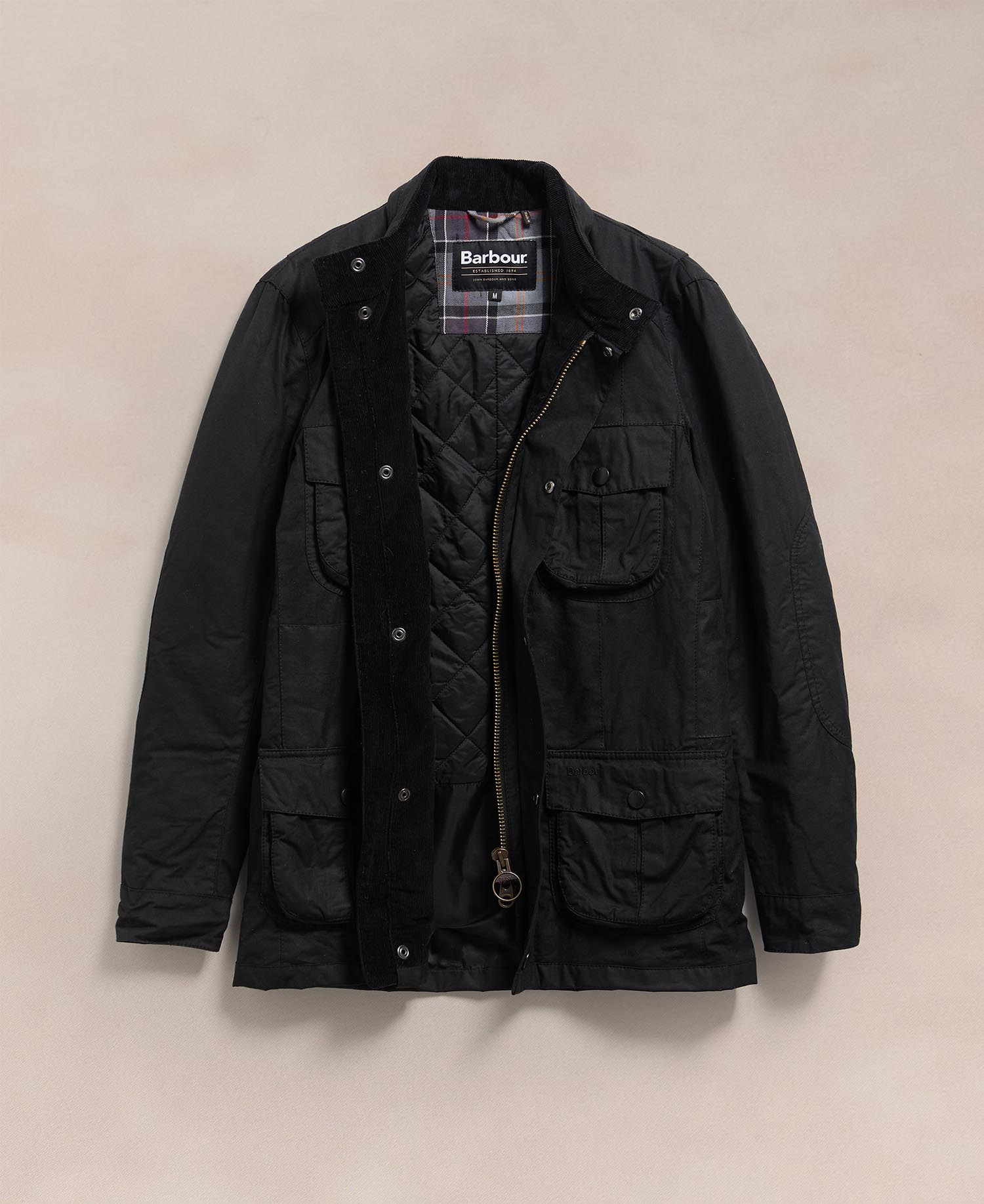 Barbour Re-loved Men's Corbridge Waxed Jacket - Size M Black