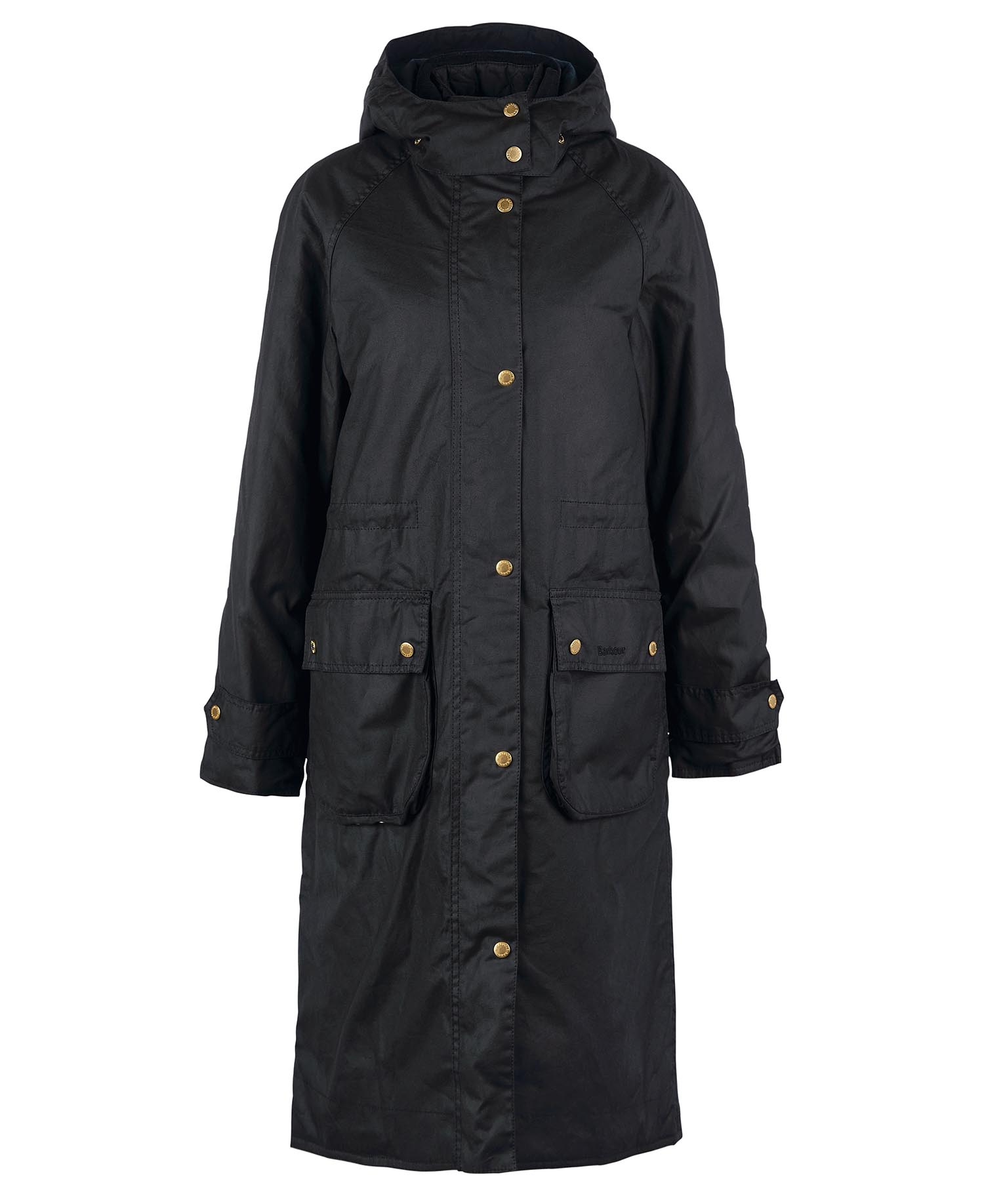 Long Cannich Waxed Jacket Black-Black Sage Tartan