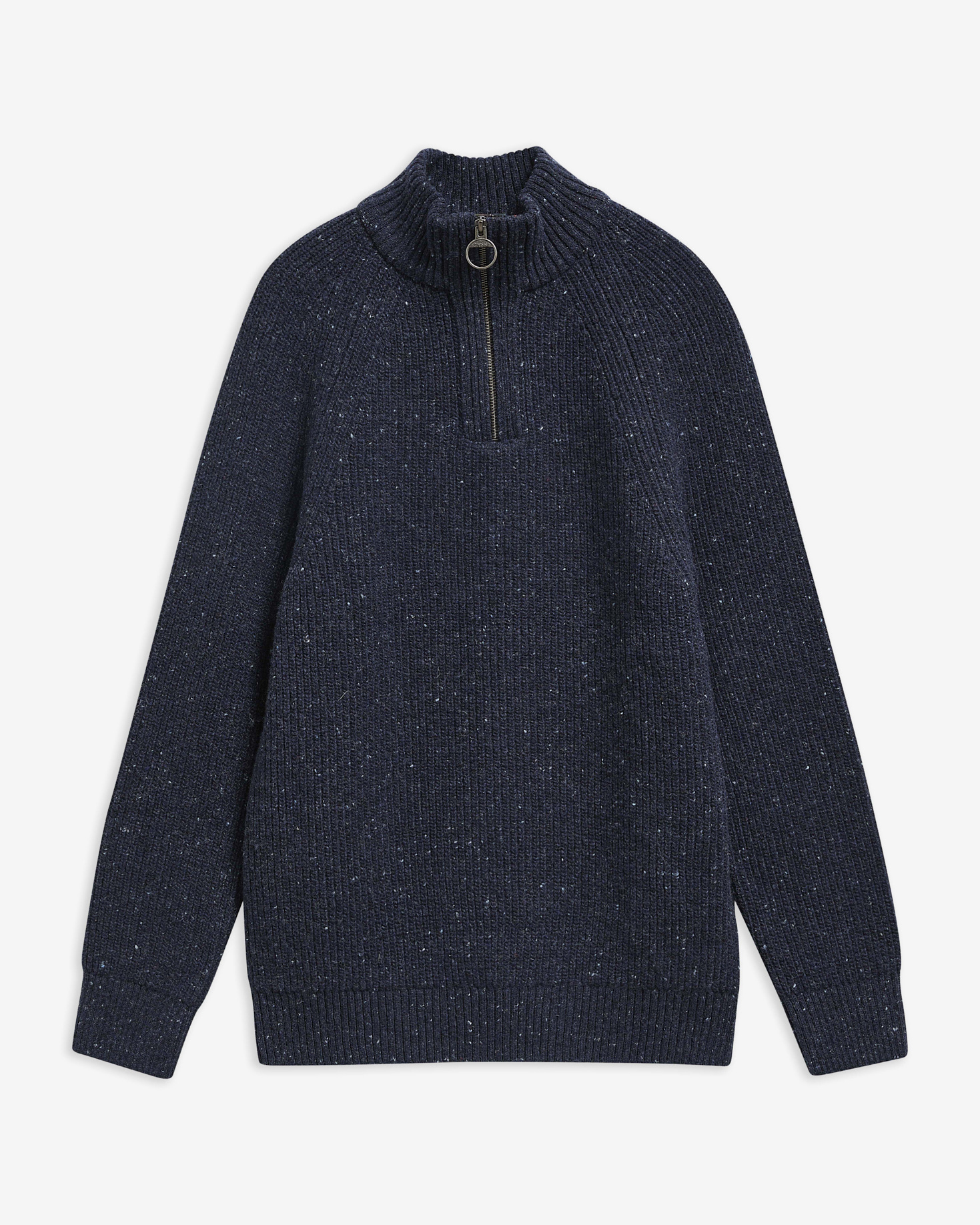 Barbour Wollpullover Essentials Fleck Half-Zip Navy