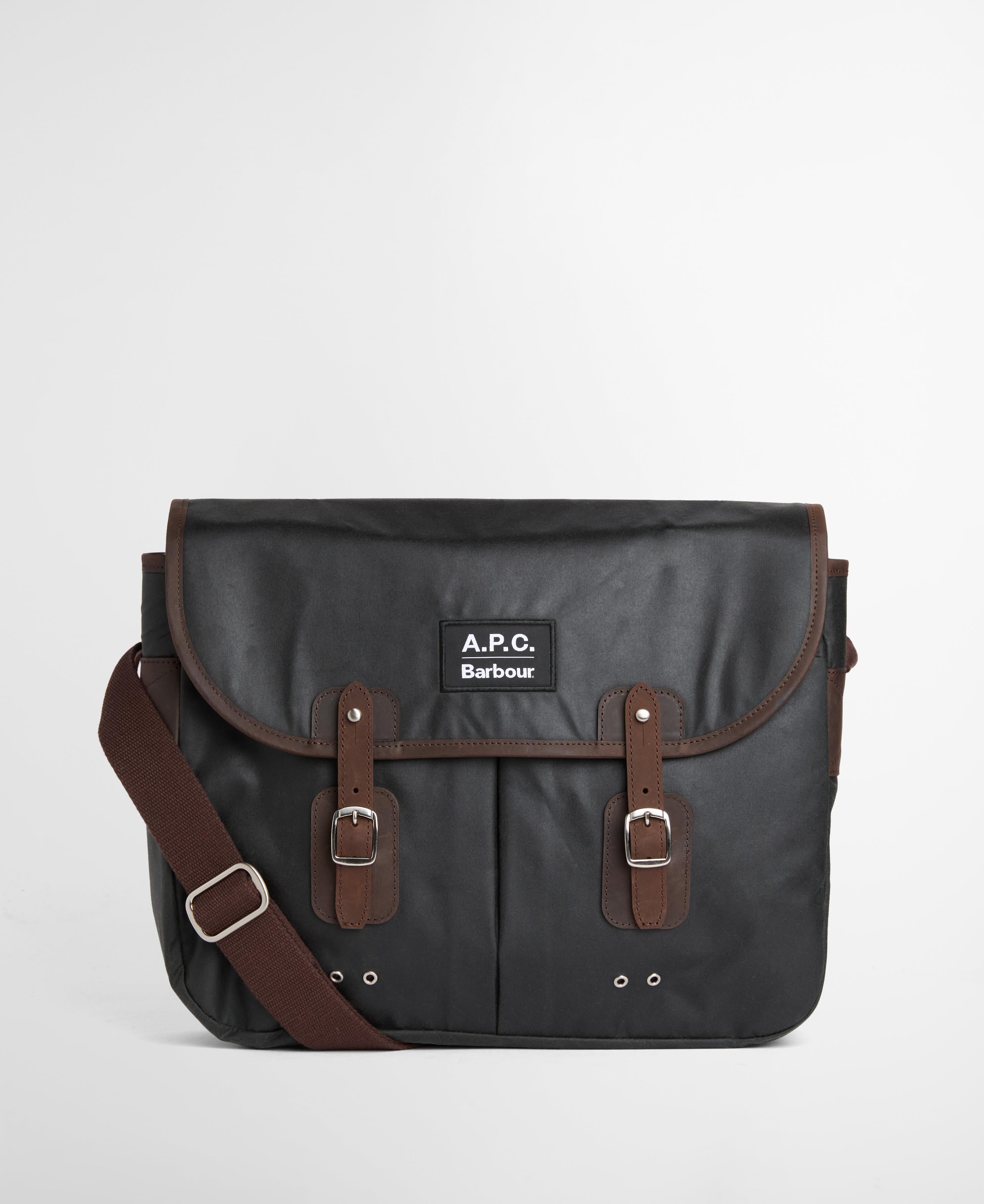 Barbour x A.P.C. Waxed Tarras Bag Dark Sage