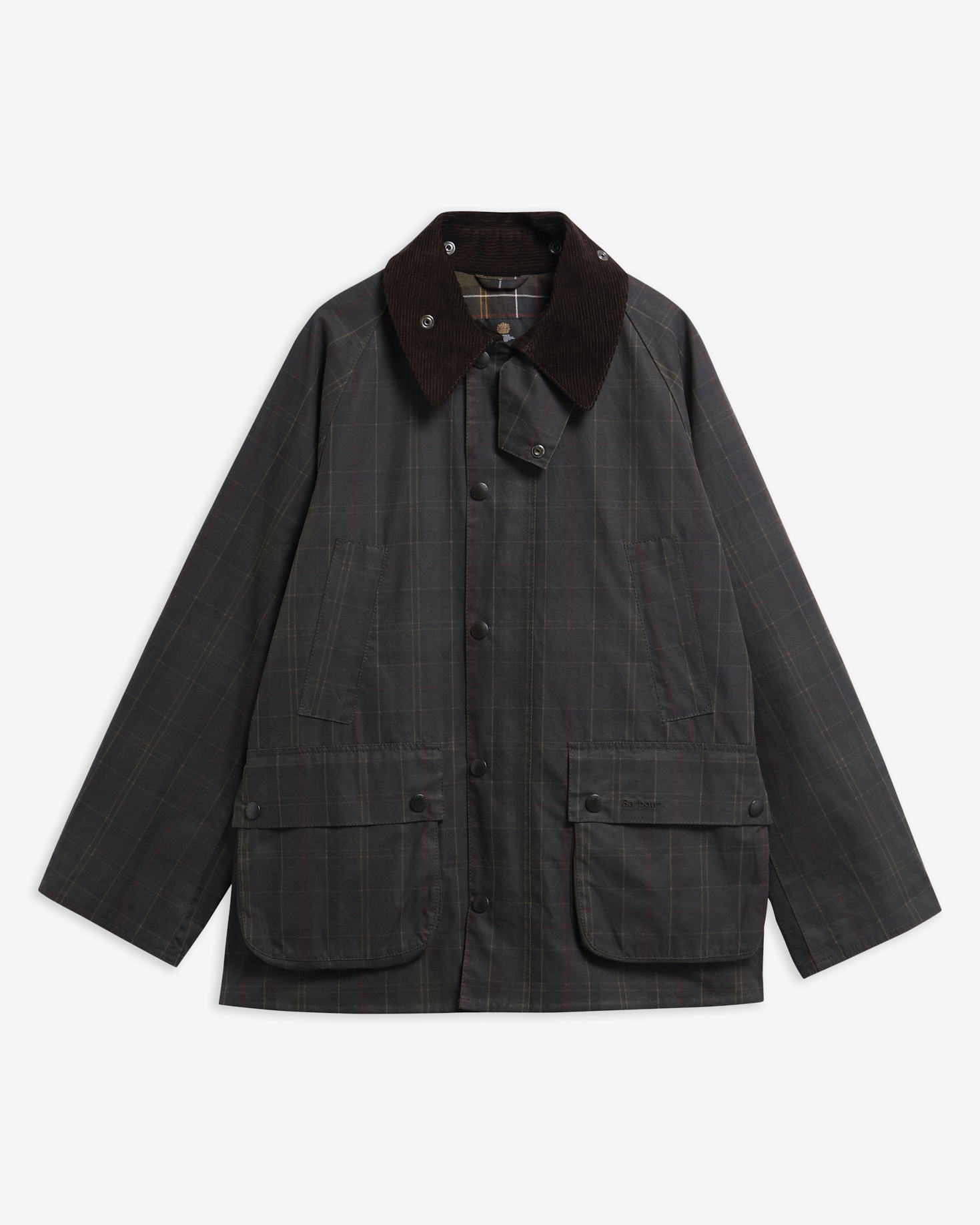 Tartan Oversized Bedale Waxed Jacket Dark Classic
