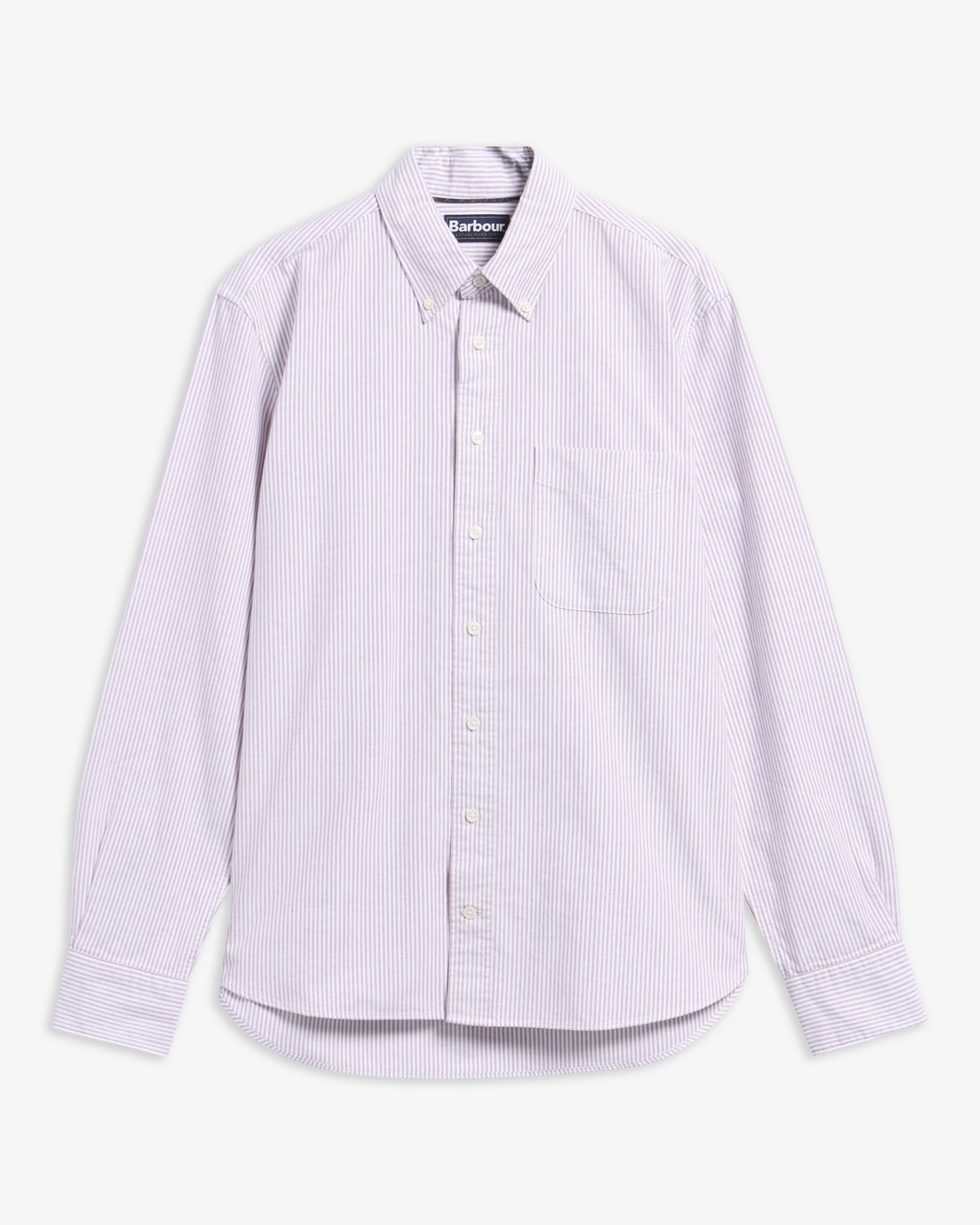 Striped Authentic-Fit Long-Sleeved Shirt Dk Red
