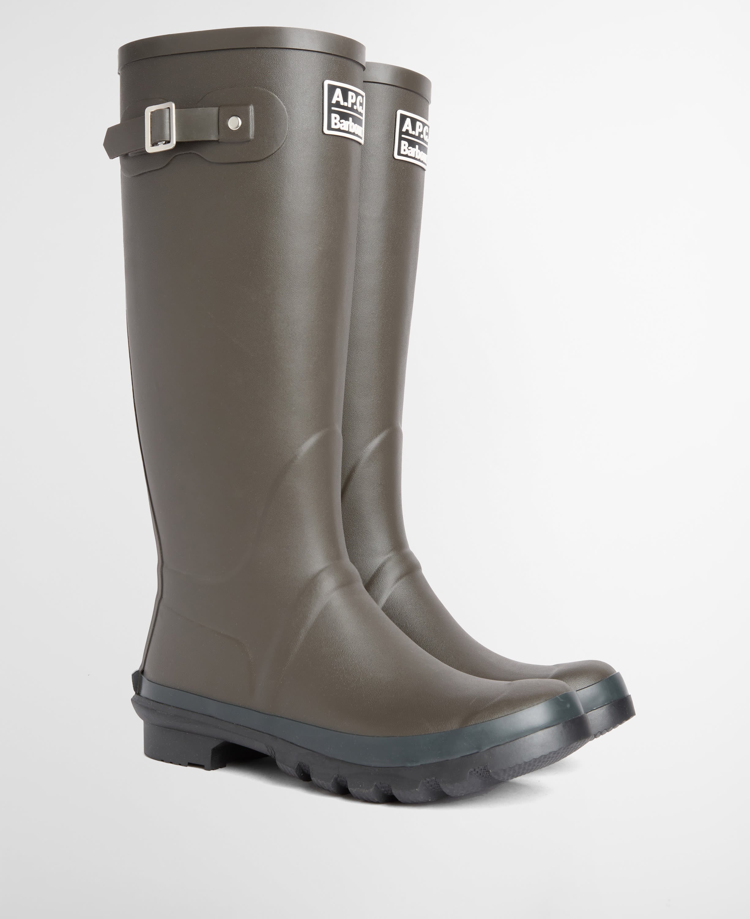 Barbour x A.P.C. Men's Wellingtons Dark Sage