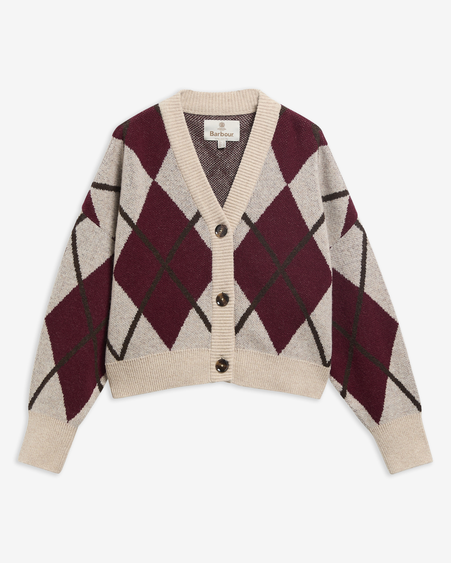 Barbour Cardigan Harleigh Argyle aus Woll-Mix Multi