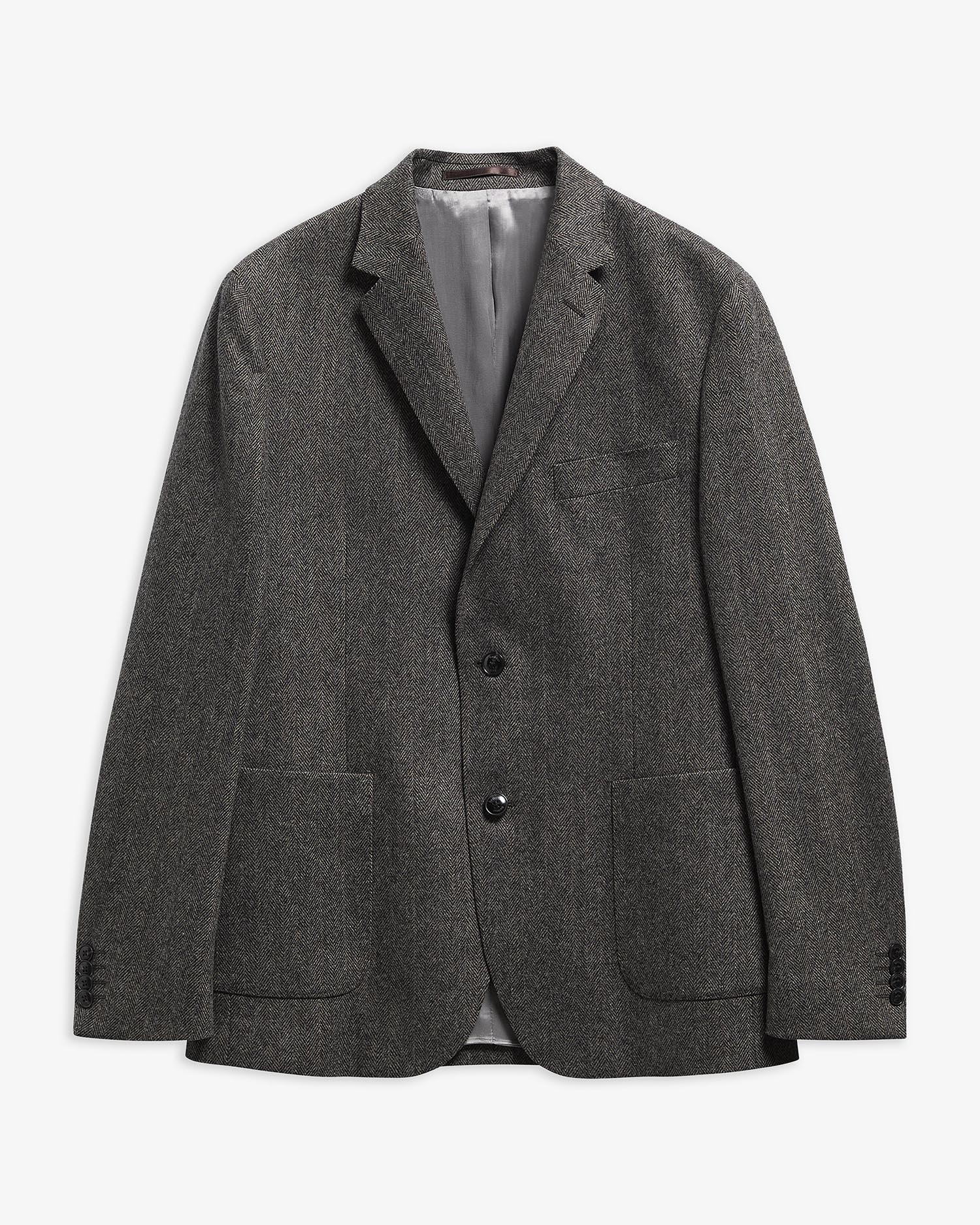 Barbour Blazer Fairford Herringbone Grey Marl