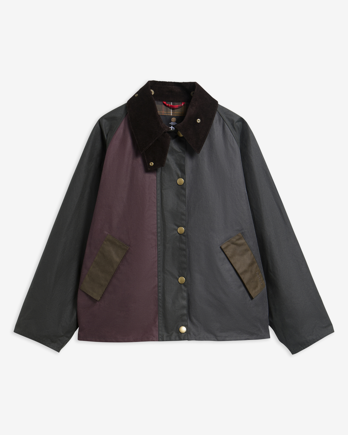 Patchwork Transport Waxed Jacket Sage/Beech/Bordeaux/Grey/Mixed Tartan