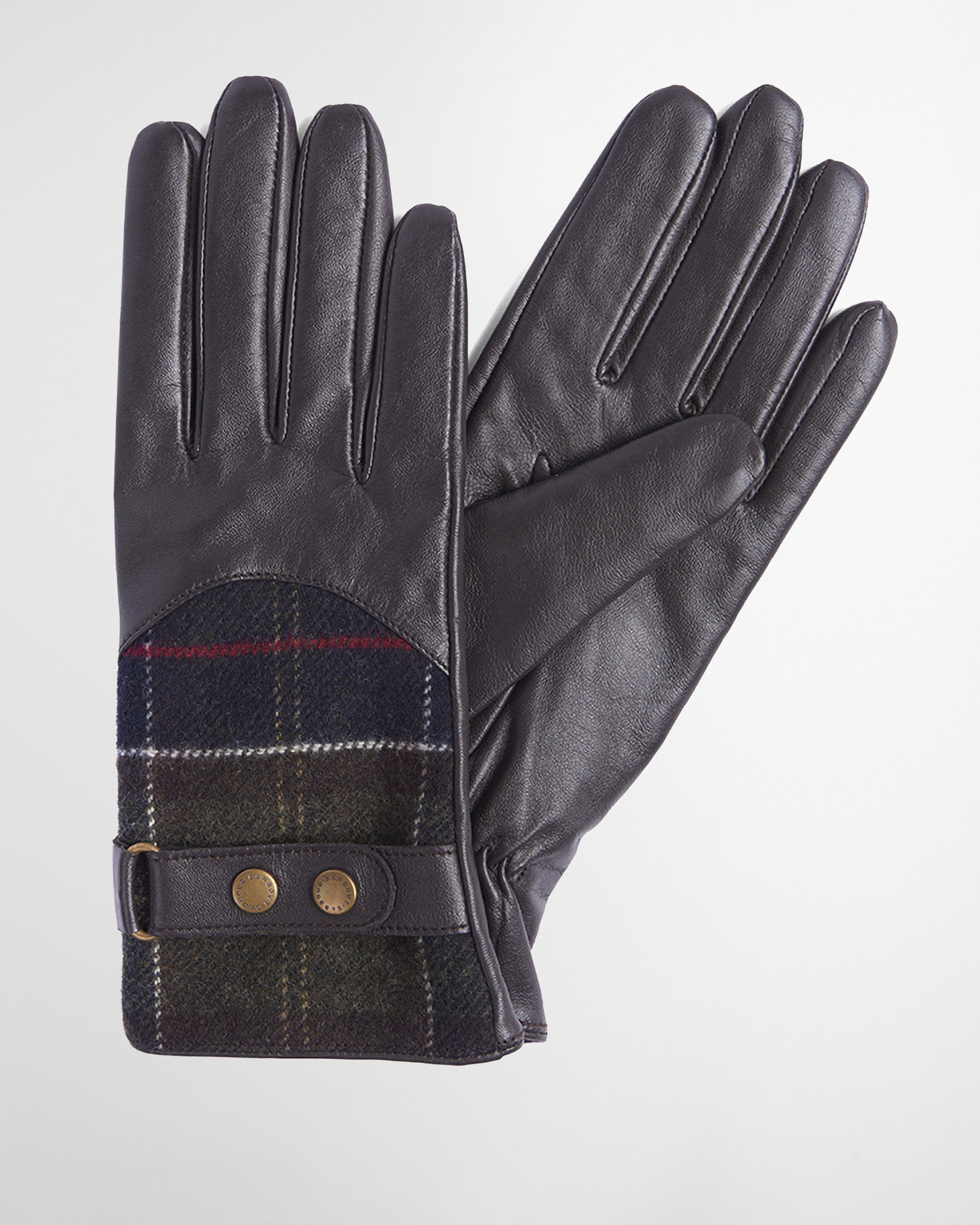 Dee Tartan Gloves Dark Brown