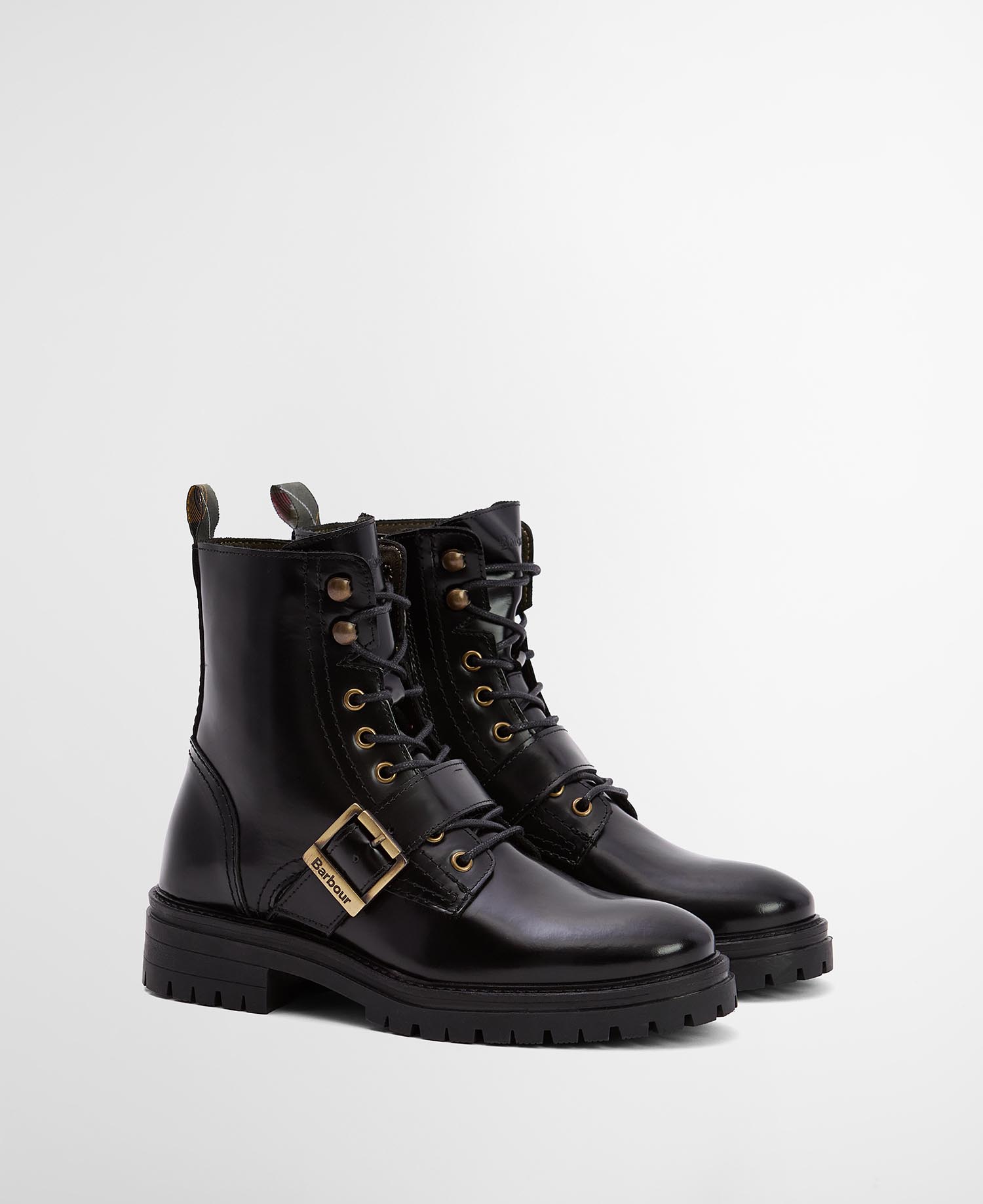 Ouseburne Biker Boots Black Glace