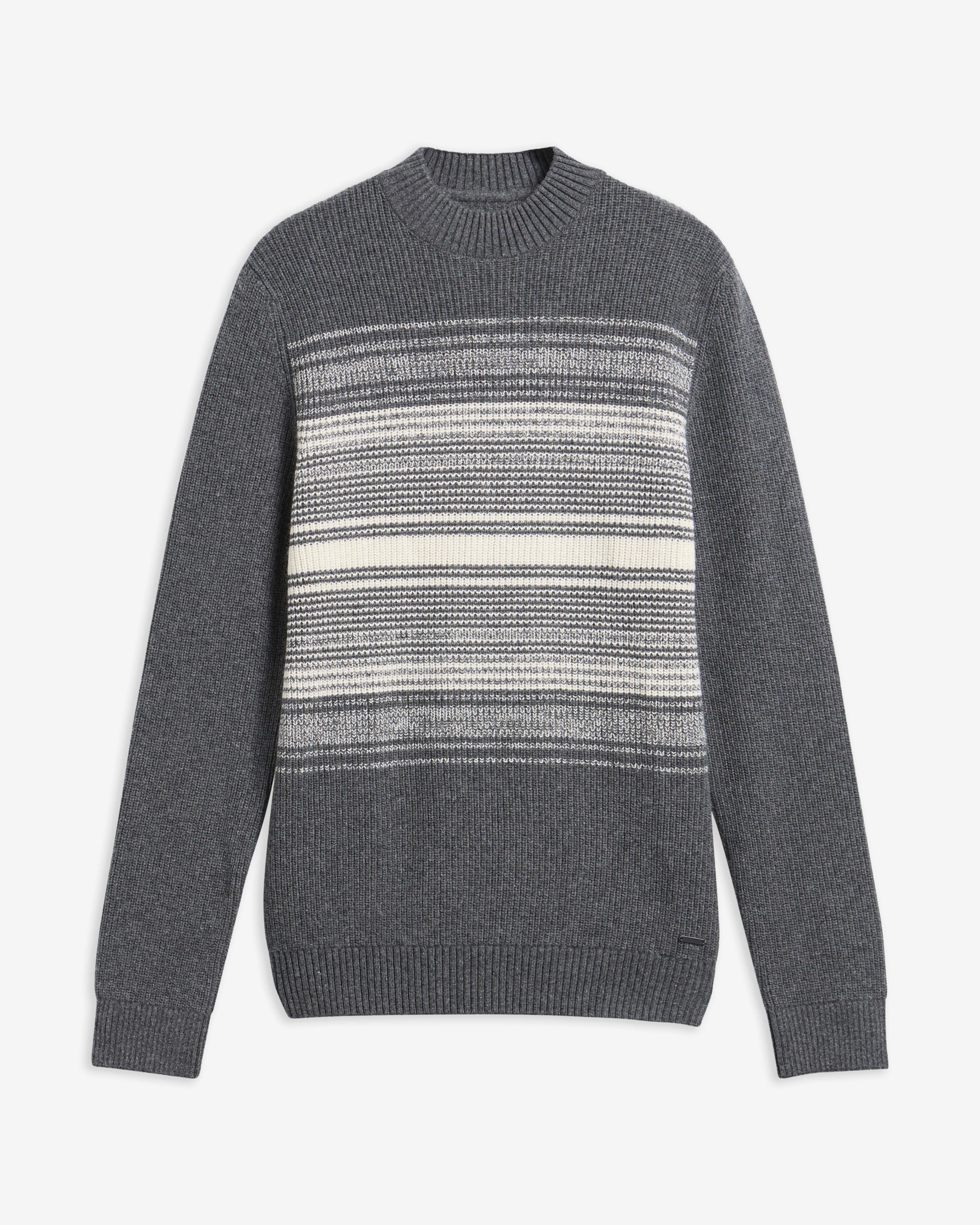B.Intl Pullover Monitor Rundhalsausschnitt Asphalt