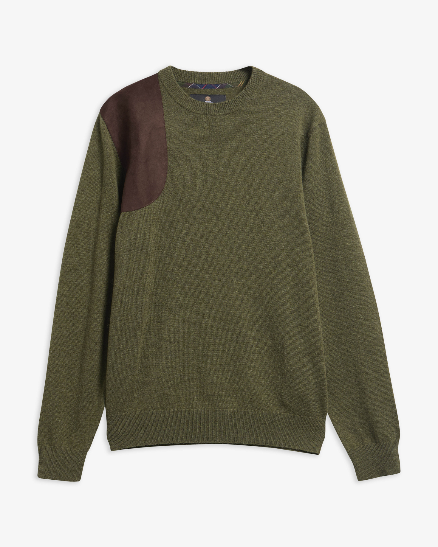 Barbour Pullover Whitworth Rundhalsausschnitt aus Woll-Kaschmir-Mix Sage