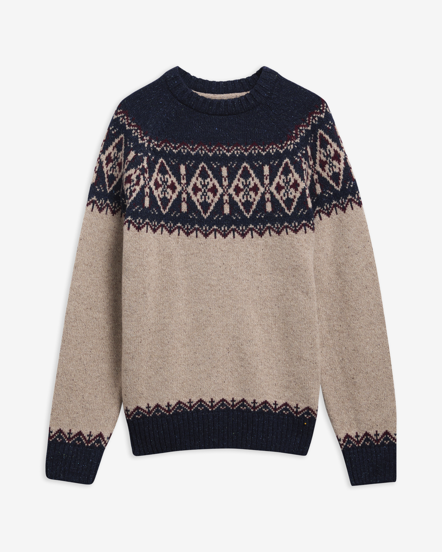 Tisbury Fair Isle Crew Neck Jumper Navy