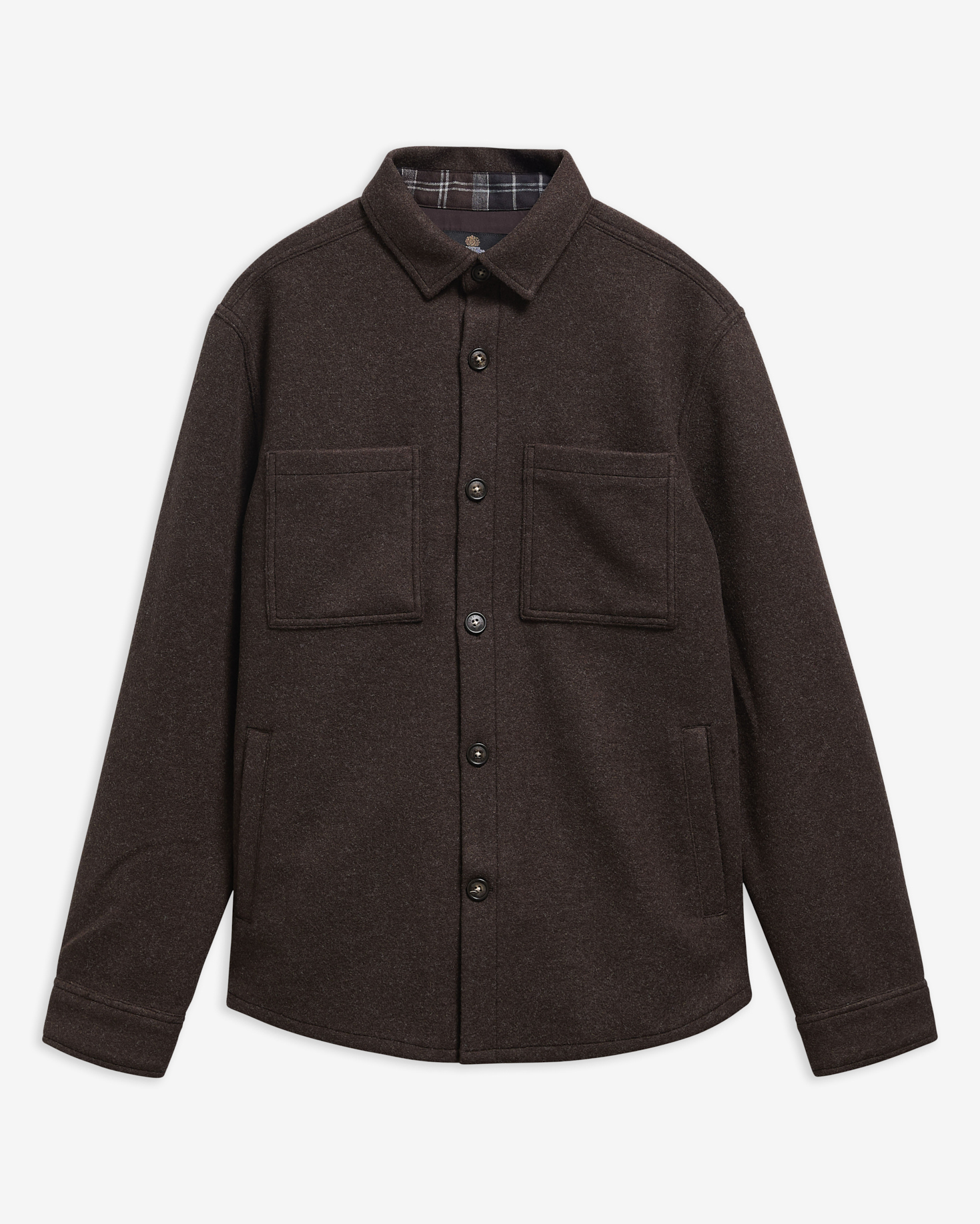 Marltown Tailored Wool-Blend Overshirt Dark Oak