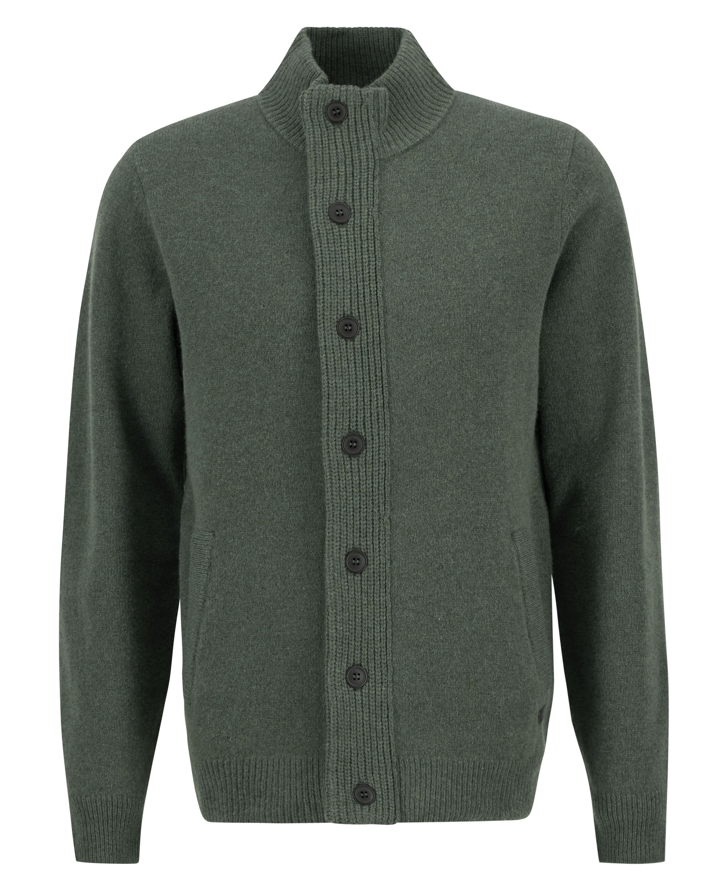 Essential Elbow-Patch Cardigan Olive