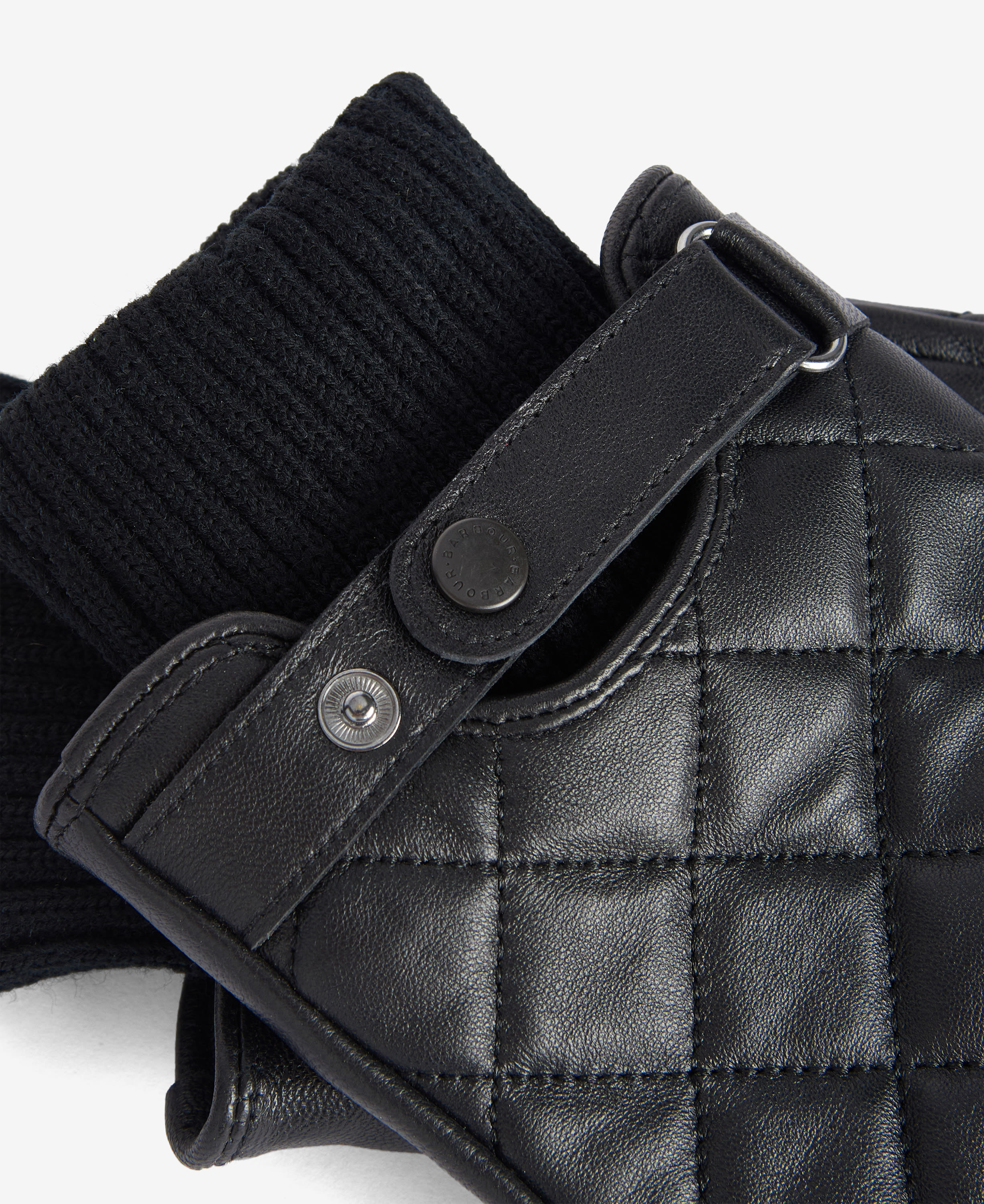 Quilted Leather Gloves Classic Black