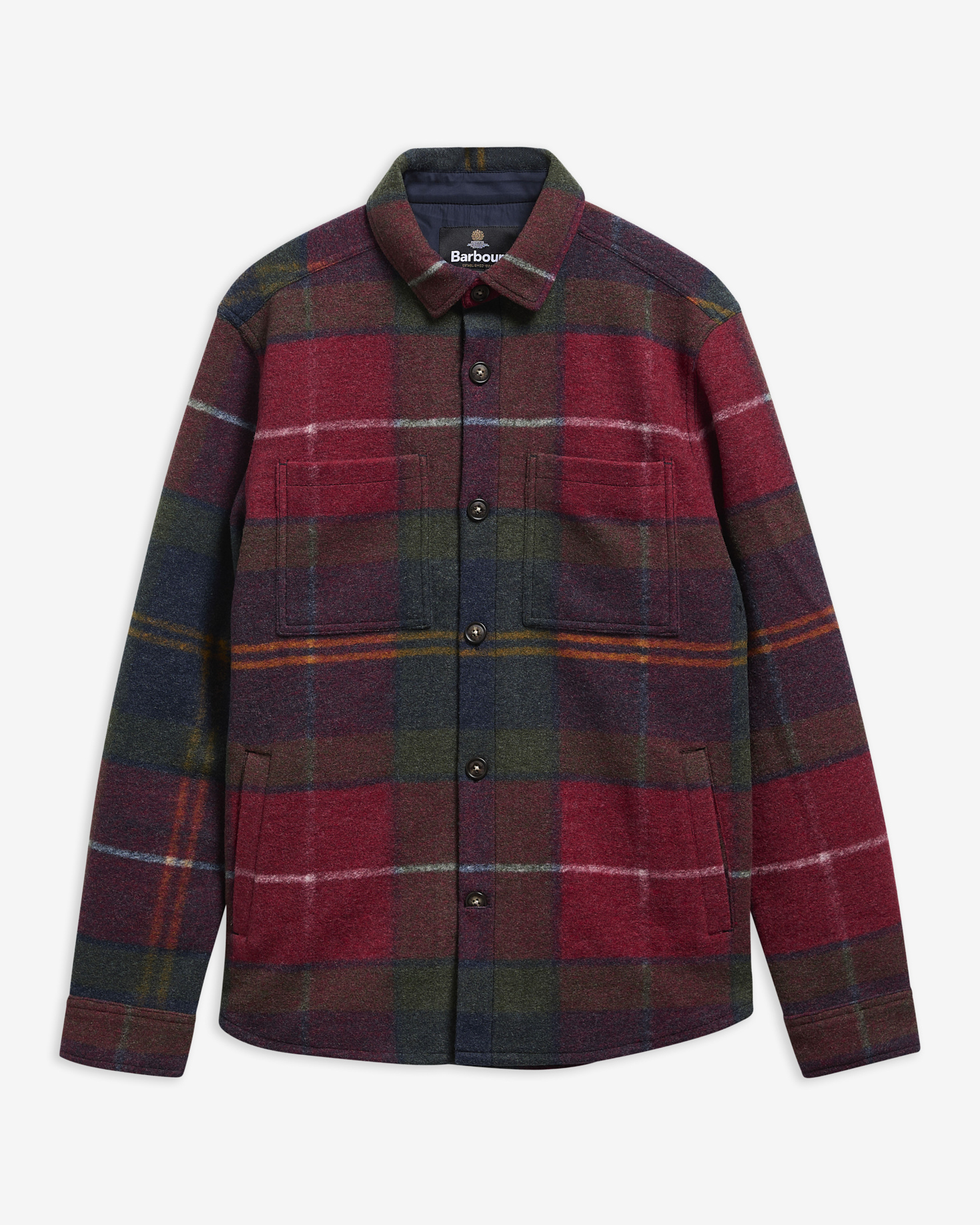 Overshirt Woodlane spazzolata con motivo a quadri Winterberry Tartan