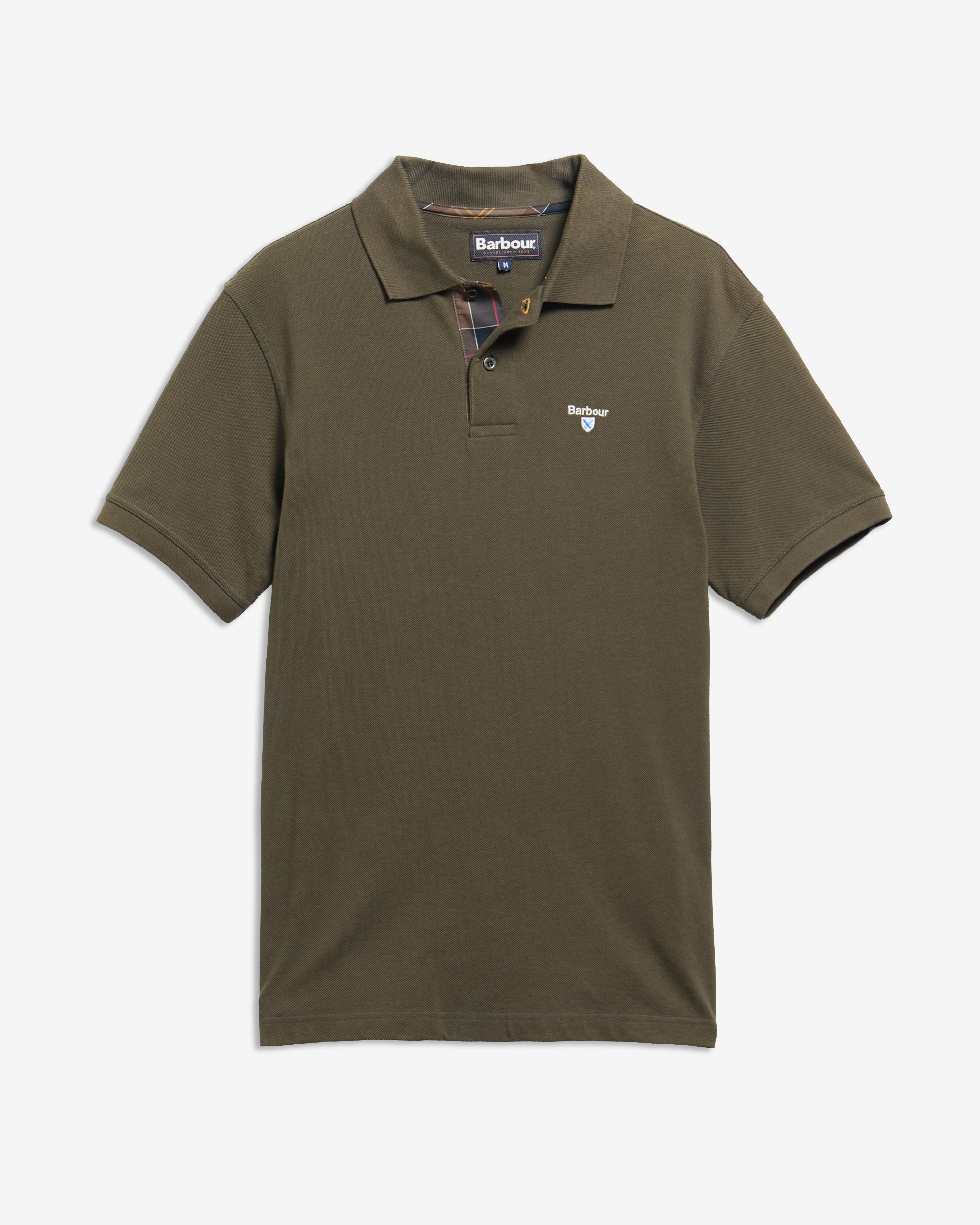 Tartan Pique Polo Shirt Forest Green