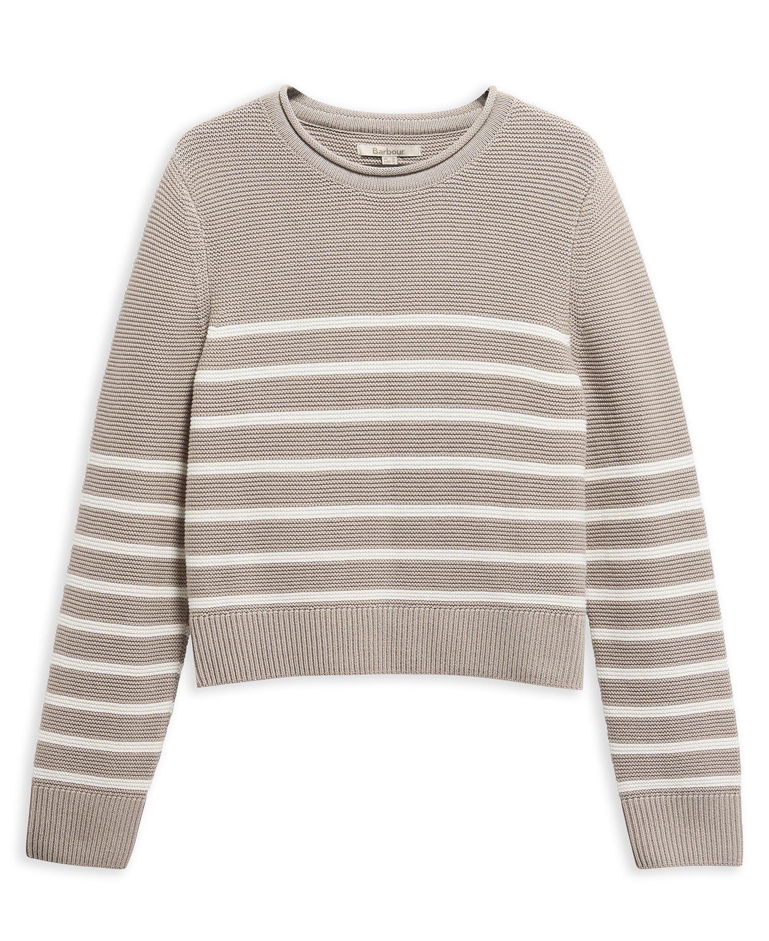 Hinton Striped Crew Neck Jumper Light Sand Stripe