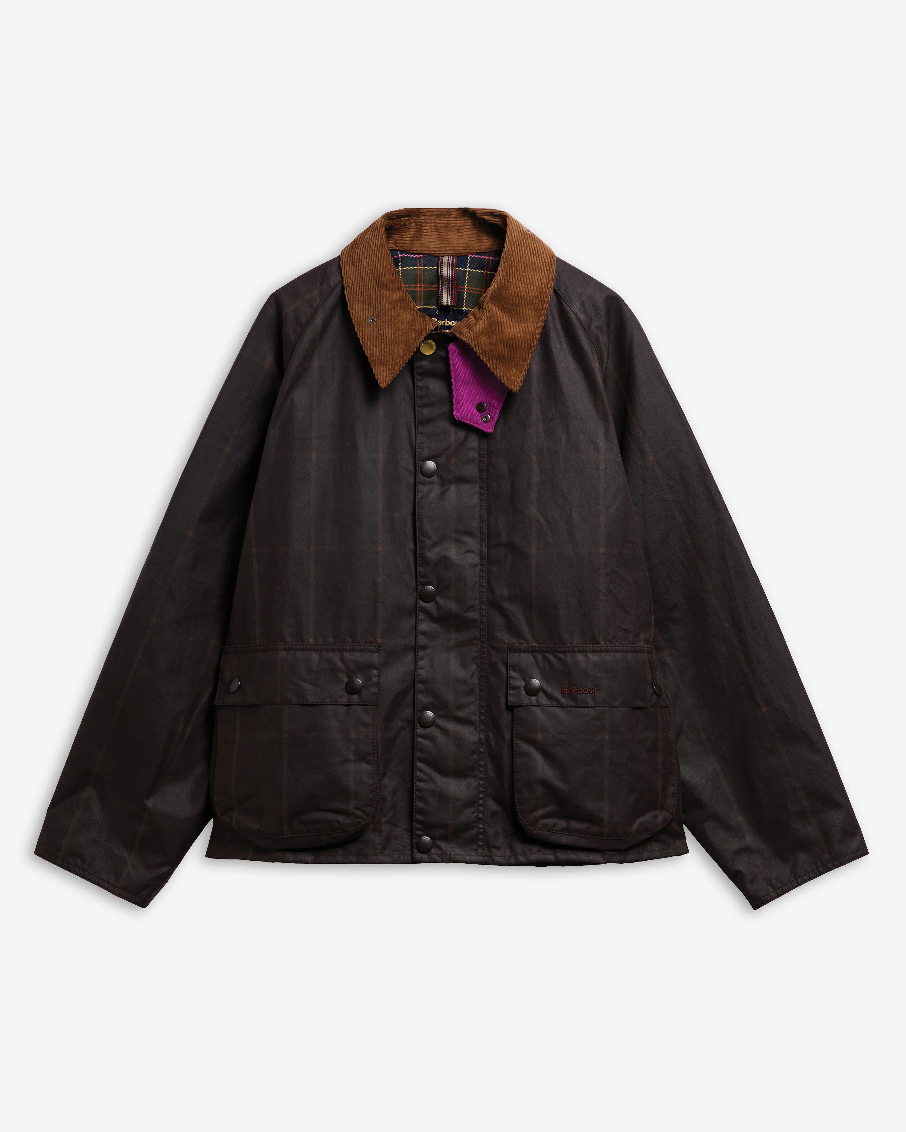 Giacca cerata Transport con motivo a scacchi grandi Paul Smith loves Barbour Rustic/Bark
