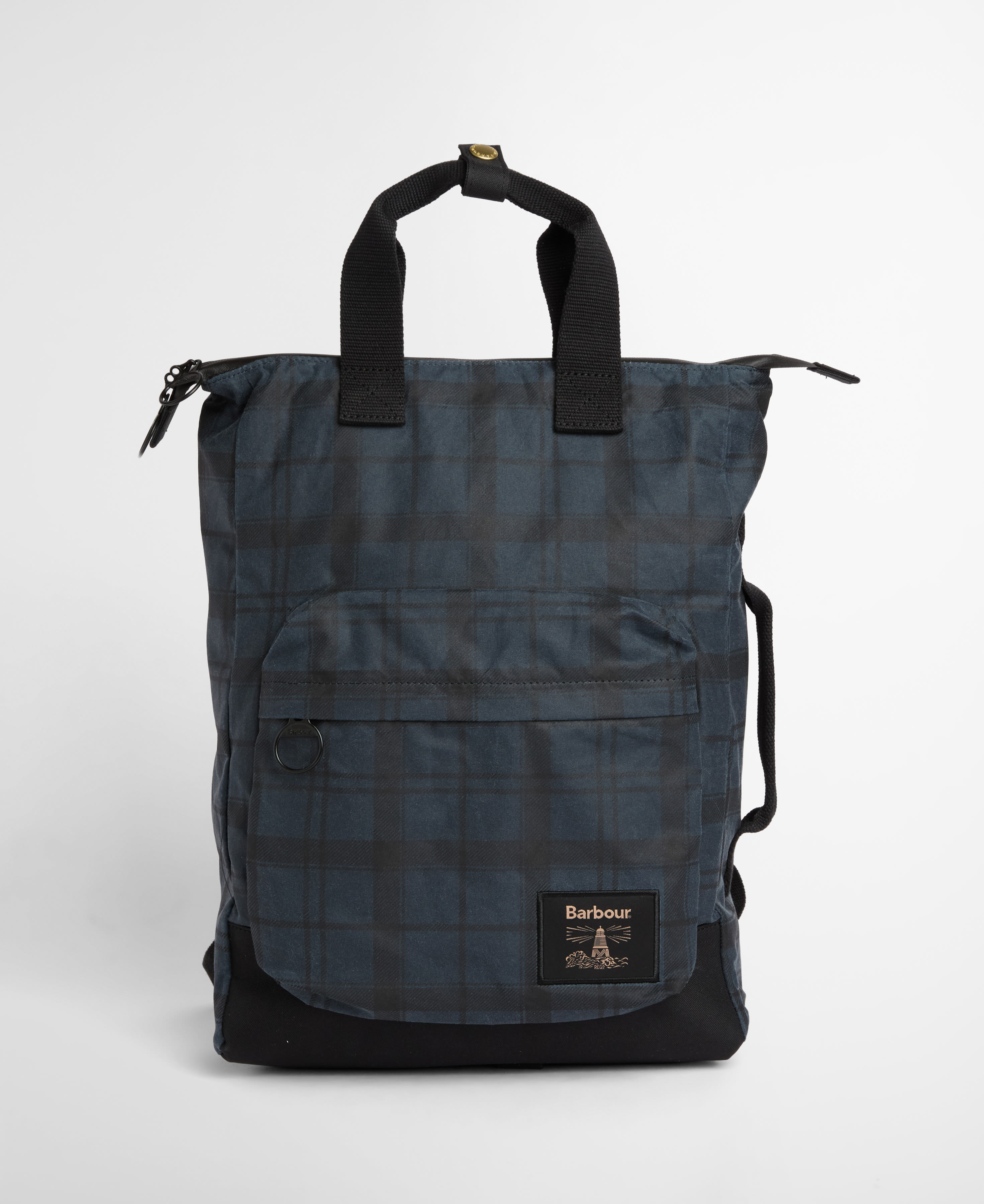 Zaino Field in tessuto cerato Navy Tartan