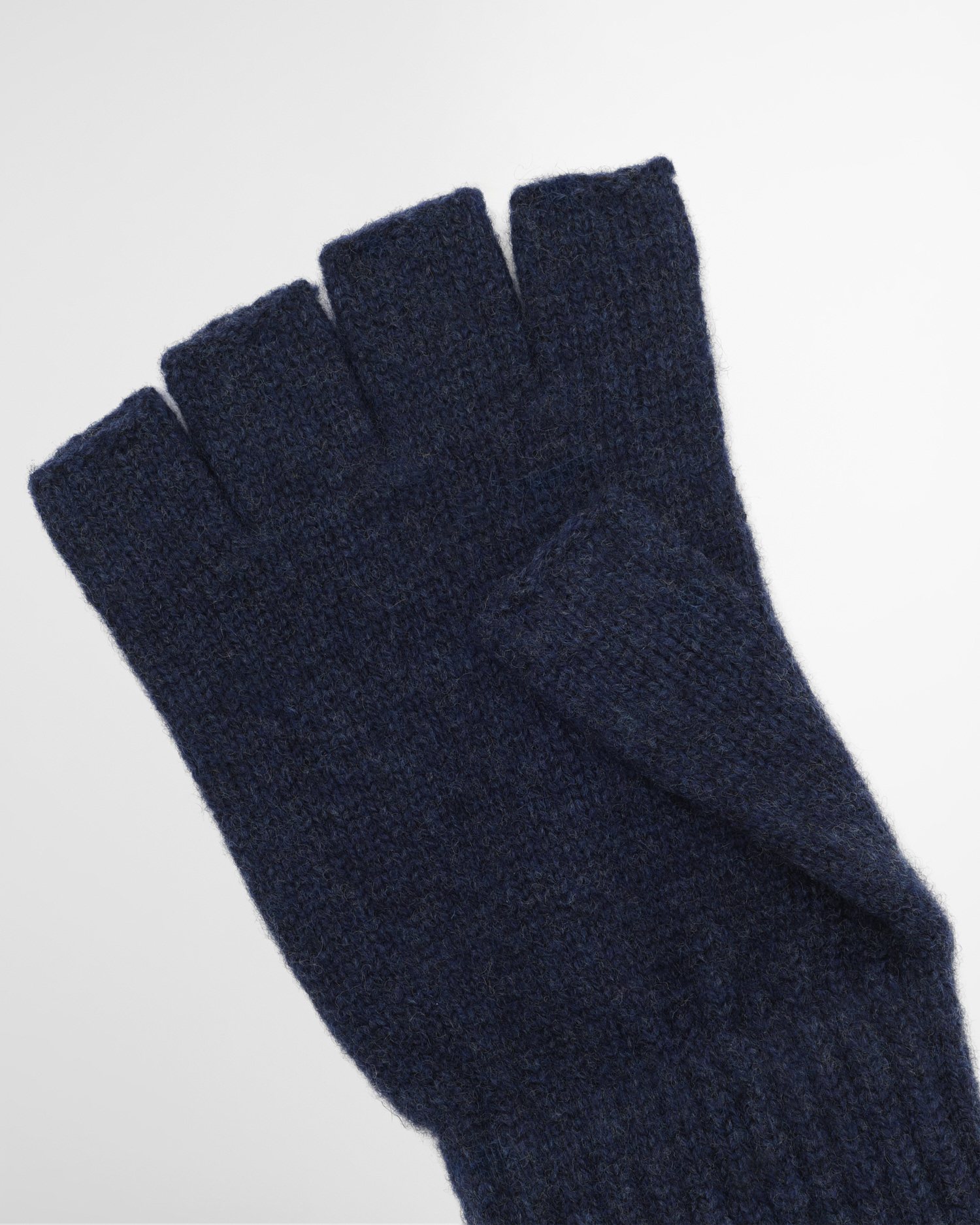 Heath Fingerless Wool Gloves Navy