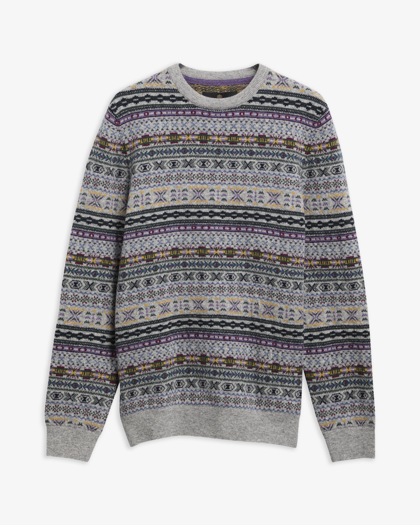Maglione girocollo Dalehead Fair Isle Light Grey