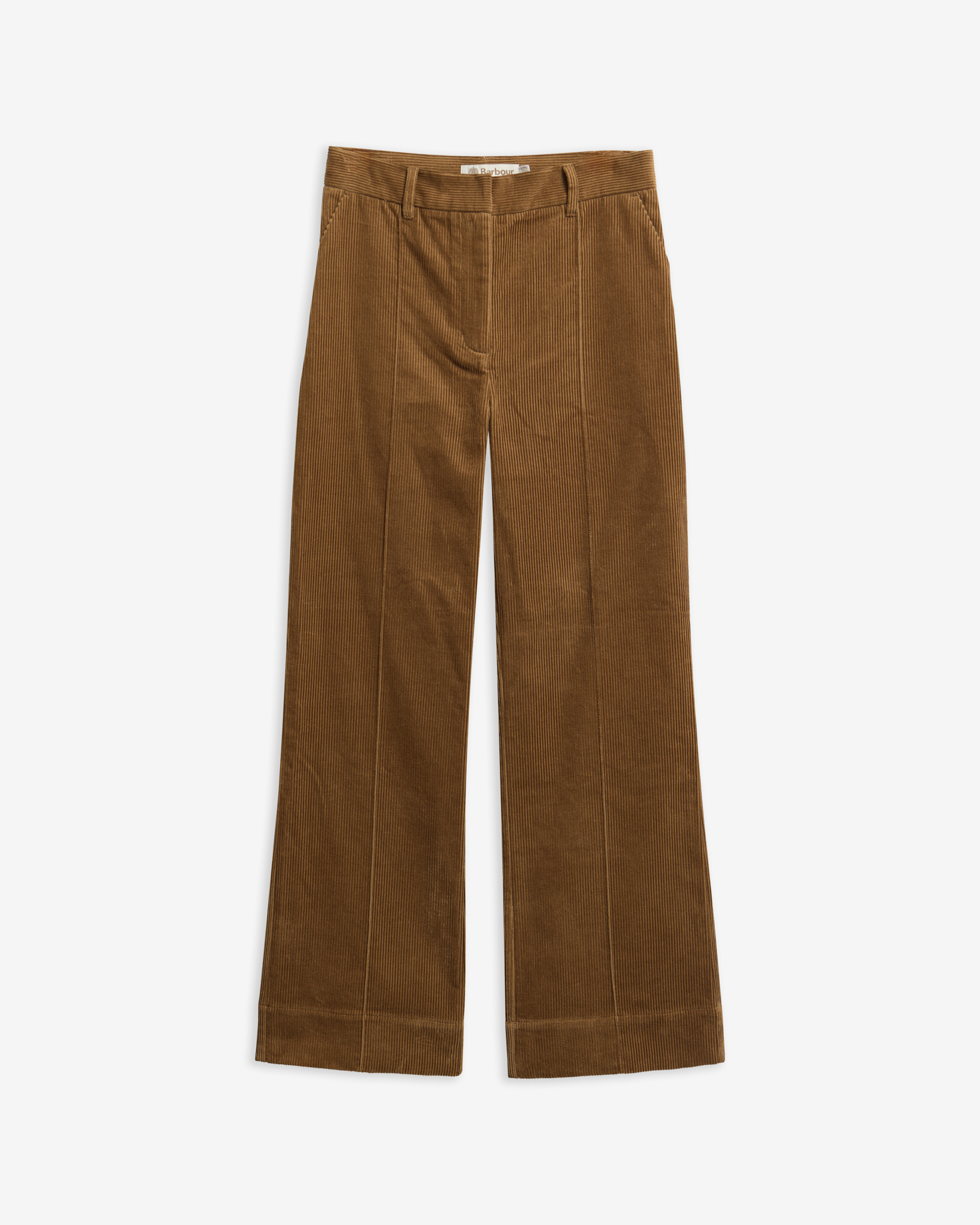 Pantaloni svasati Emmy a coste Tan