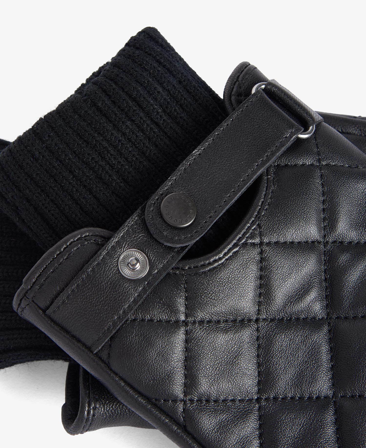 Quilted Leather Gloves Classic Black