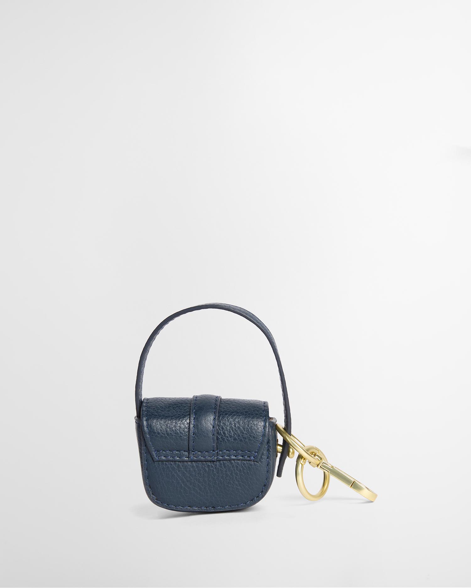 Leather Elm Bag Charm Navy