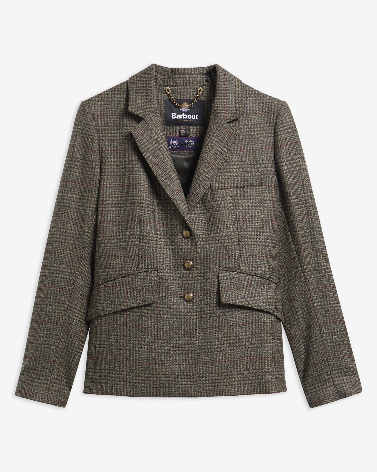 Blazer leggermente aderente Browning Olive Prince Of Wales Check