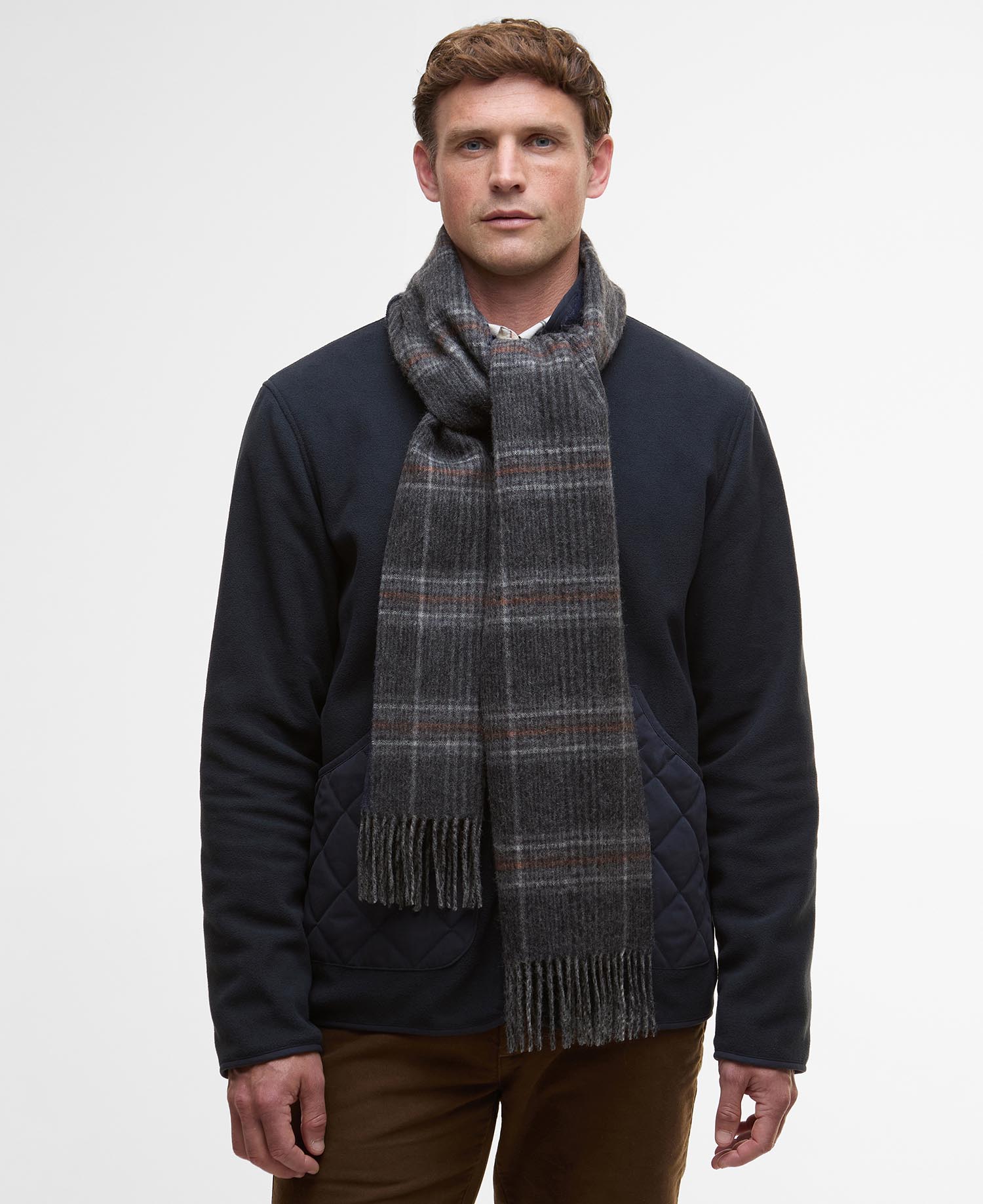 Marsden Reversible Lambswool Scarf Grey/Navy
