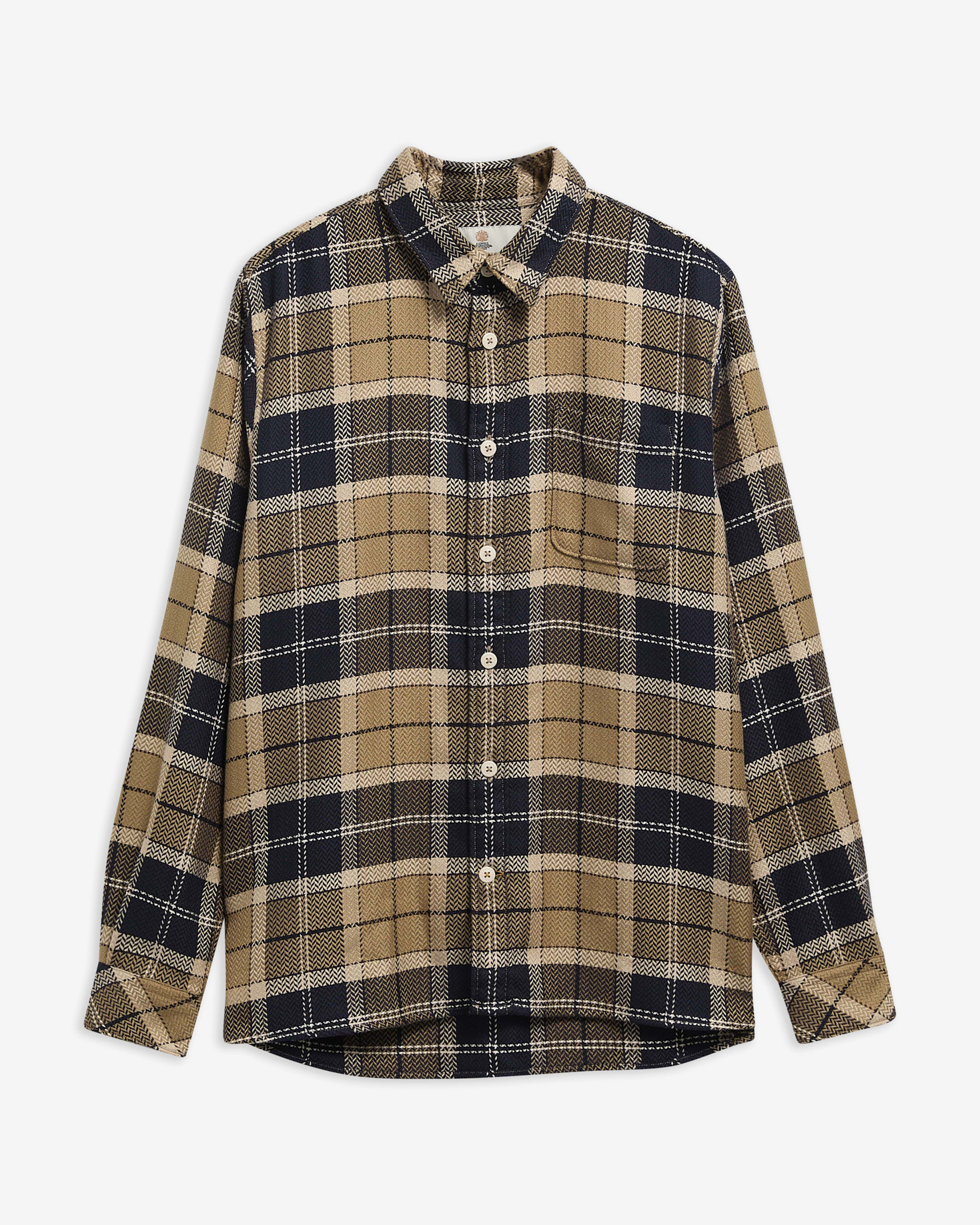Fergus Tartan Relaxed Long-Sleeved Shirt Birchwood Dress Tartan