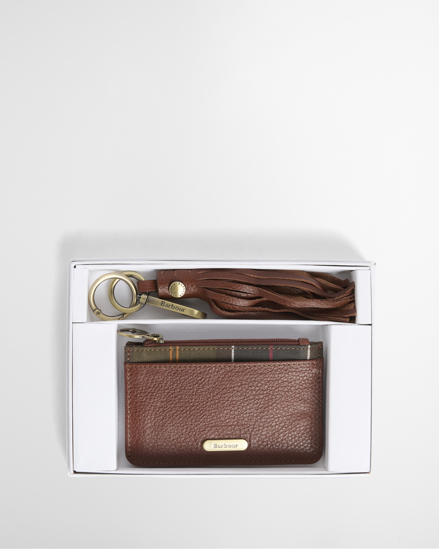 Alder Leather Gift Set Brown/Classic Tartan