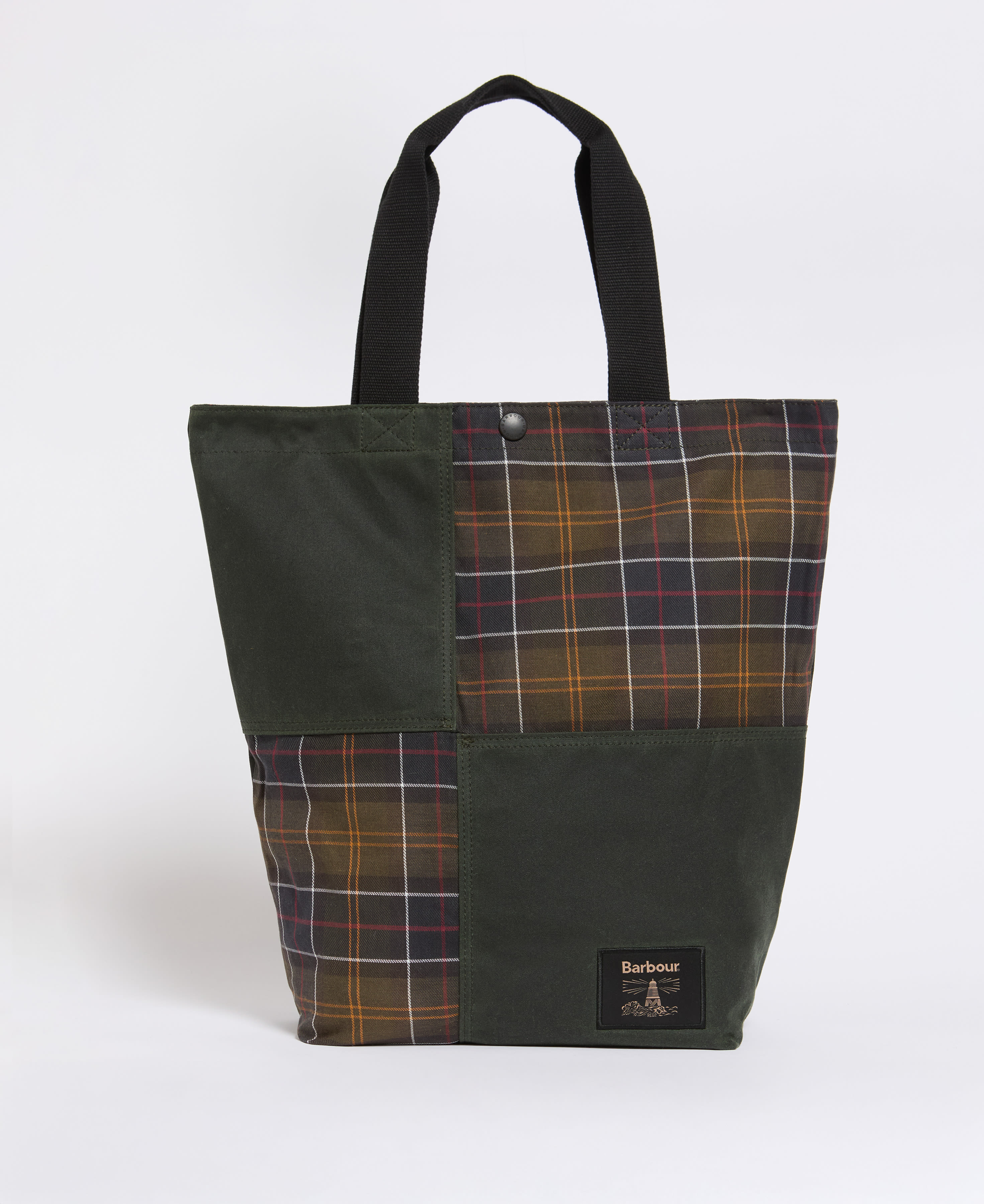 Field Patchwork Tartan Tote Bag Sage/Classic