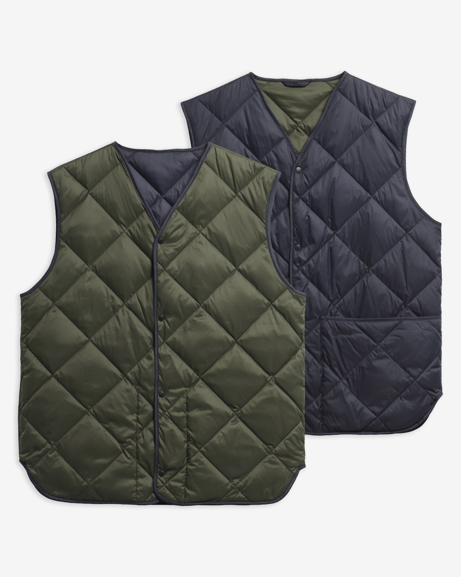 Gilet reversibile in piuma leggera Dark Navy