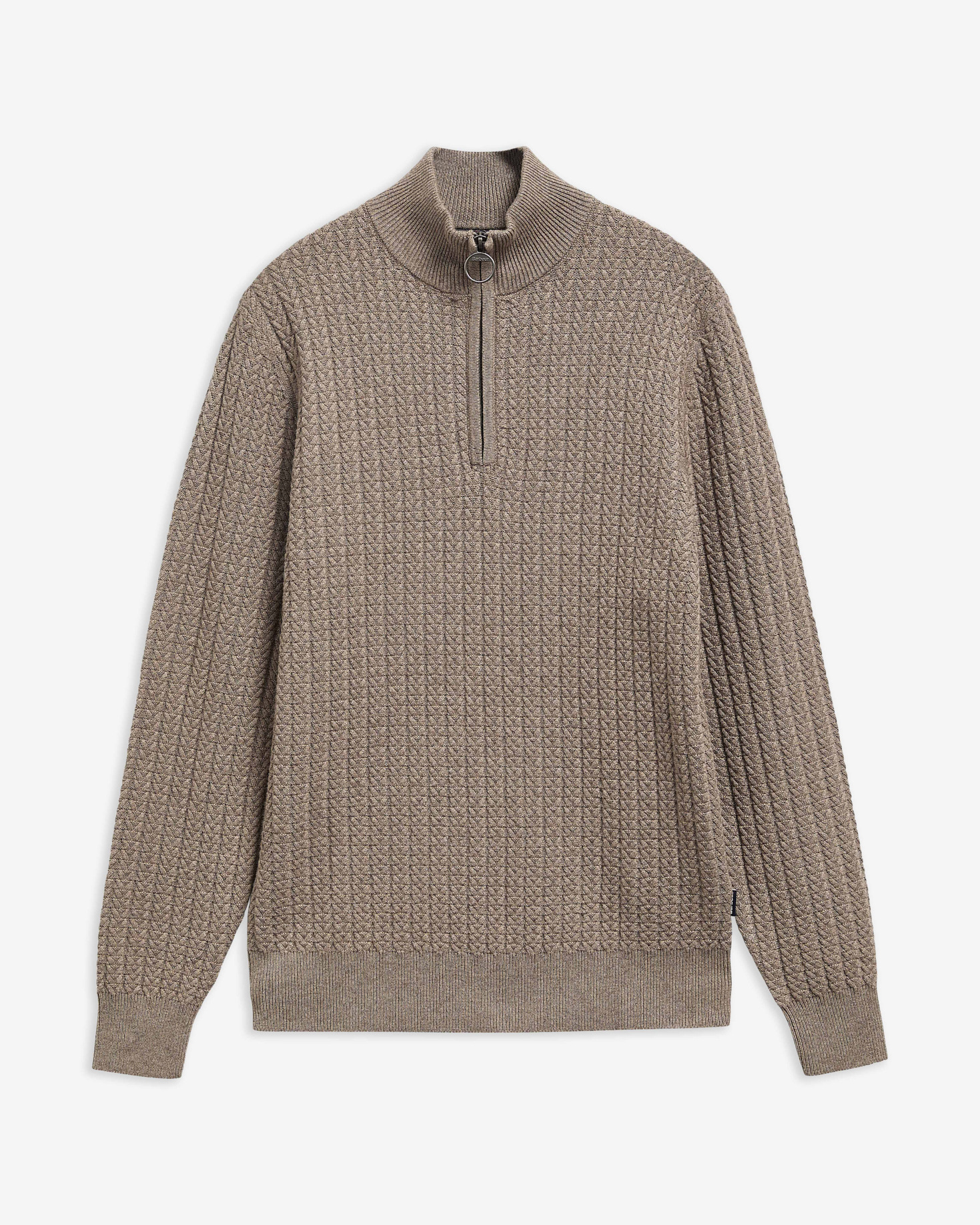 Barbour Pullover Herringbone Half-Zip Stone
