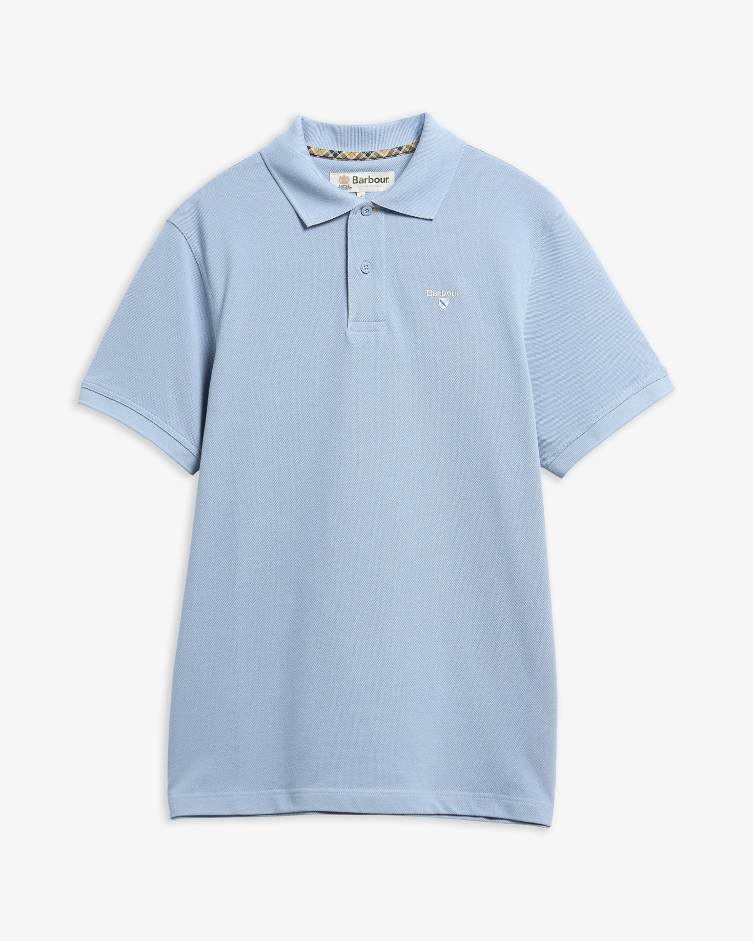 Tartan Pique Polo Shirt Tarn Blue