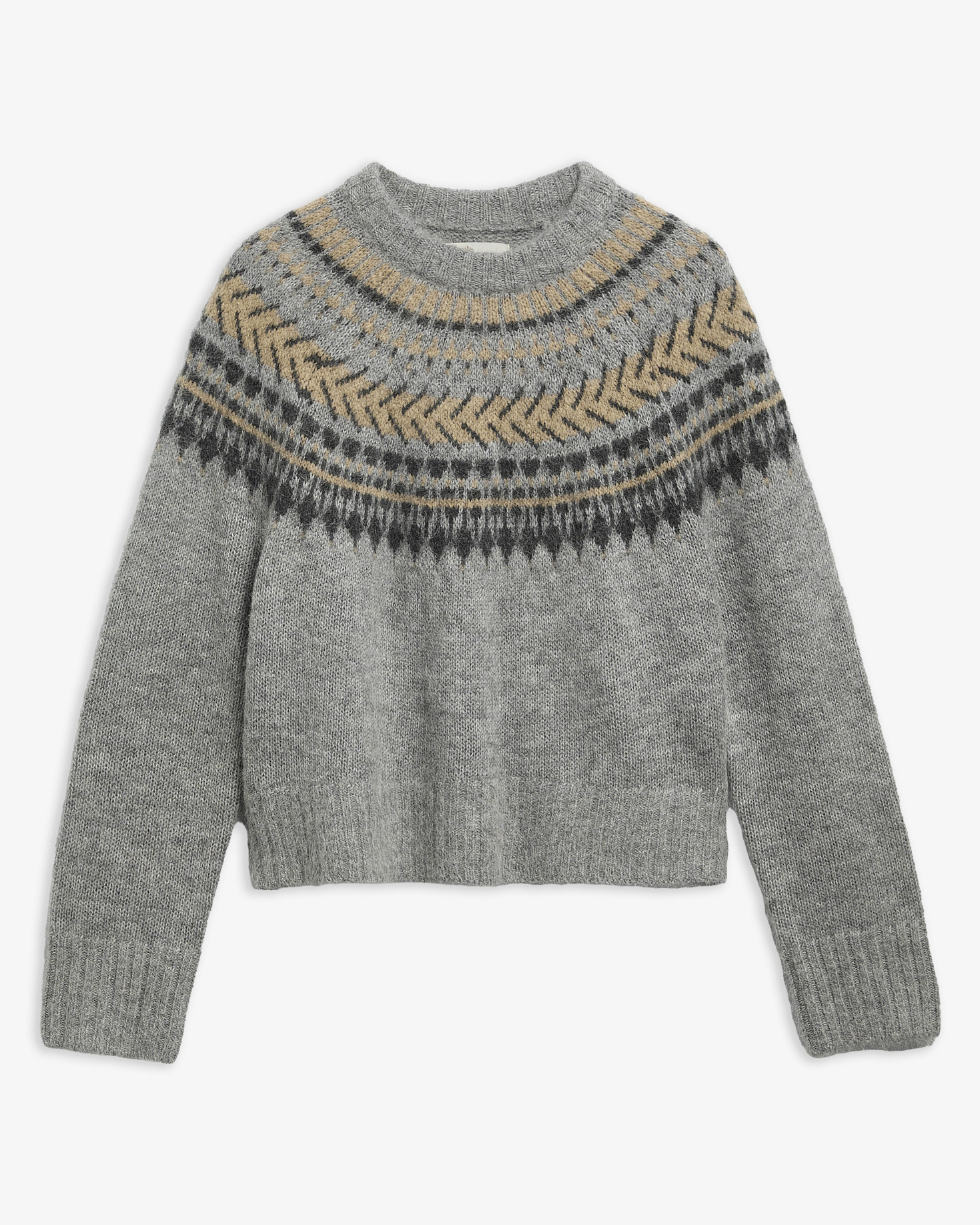Maglione girocollo Annette Fair Isle Grey Multi