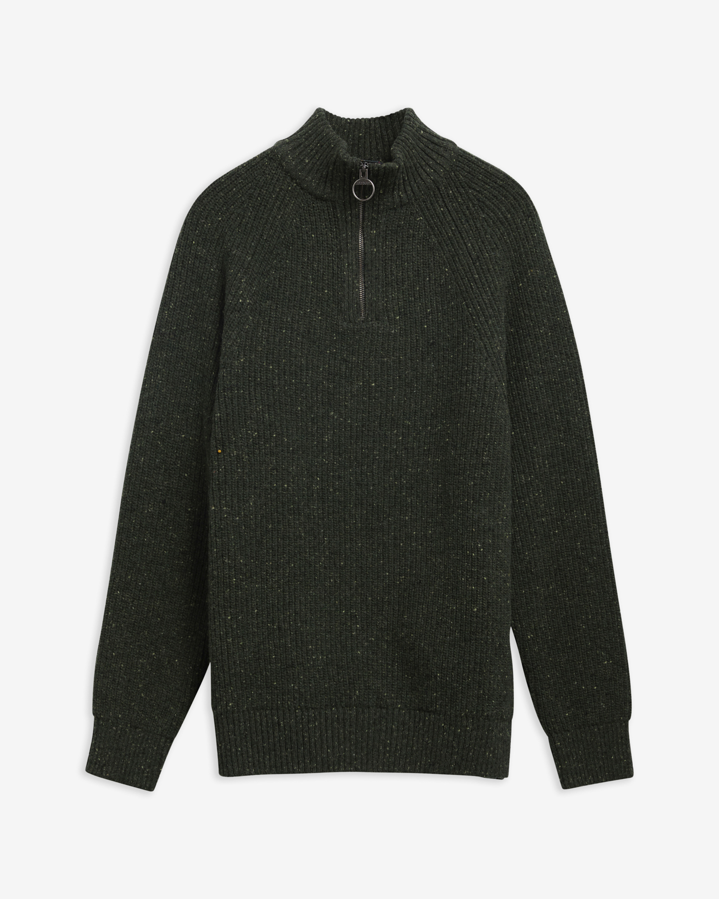 Barbour Wollpullover Essentials Fleck Half-Zip Olive