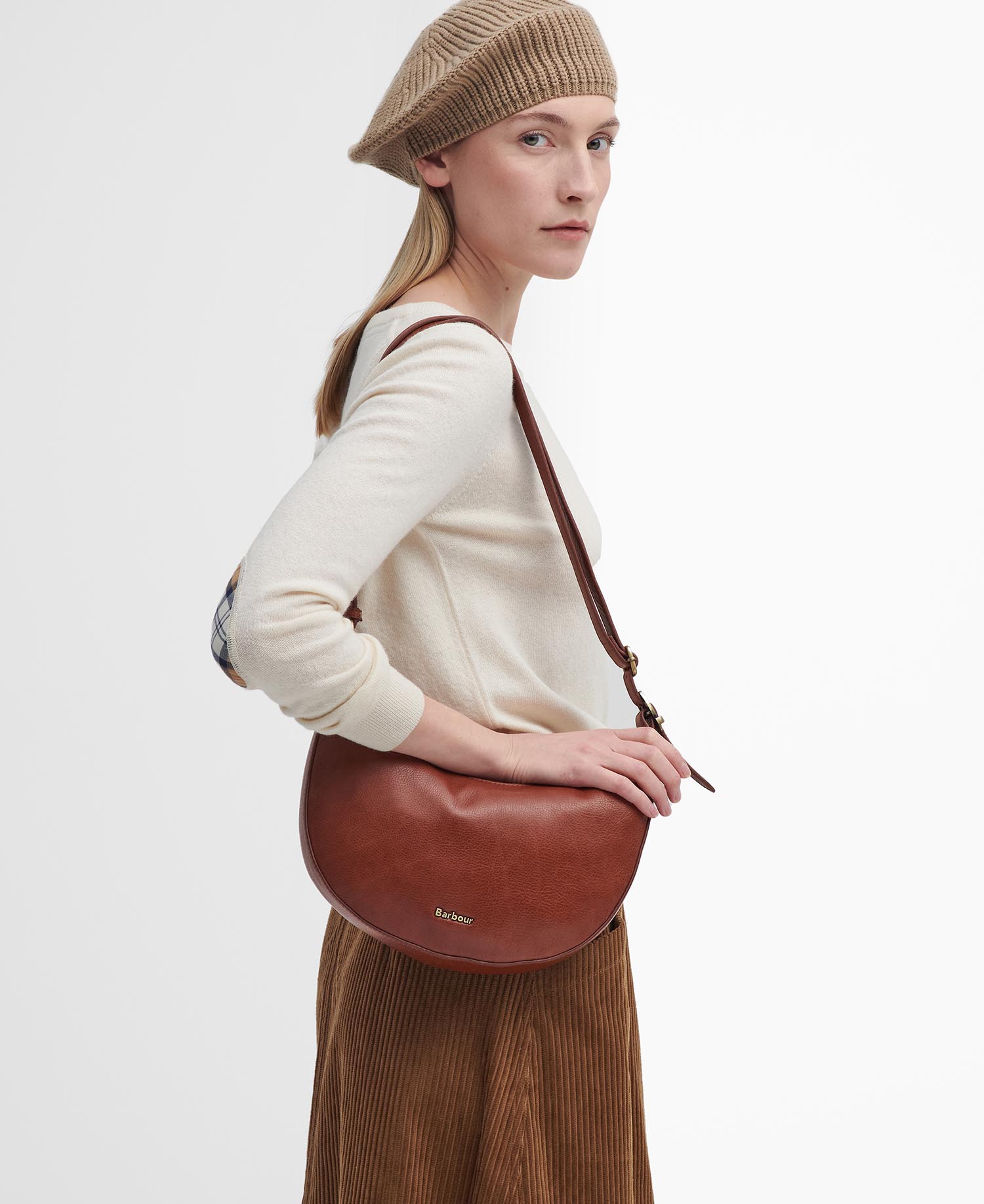 Laire Leather Half-Moon Bag