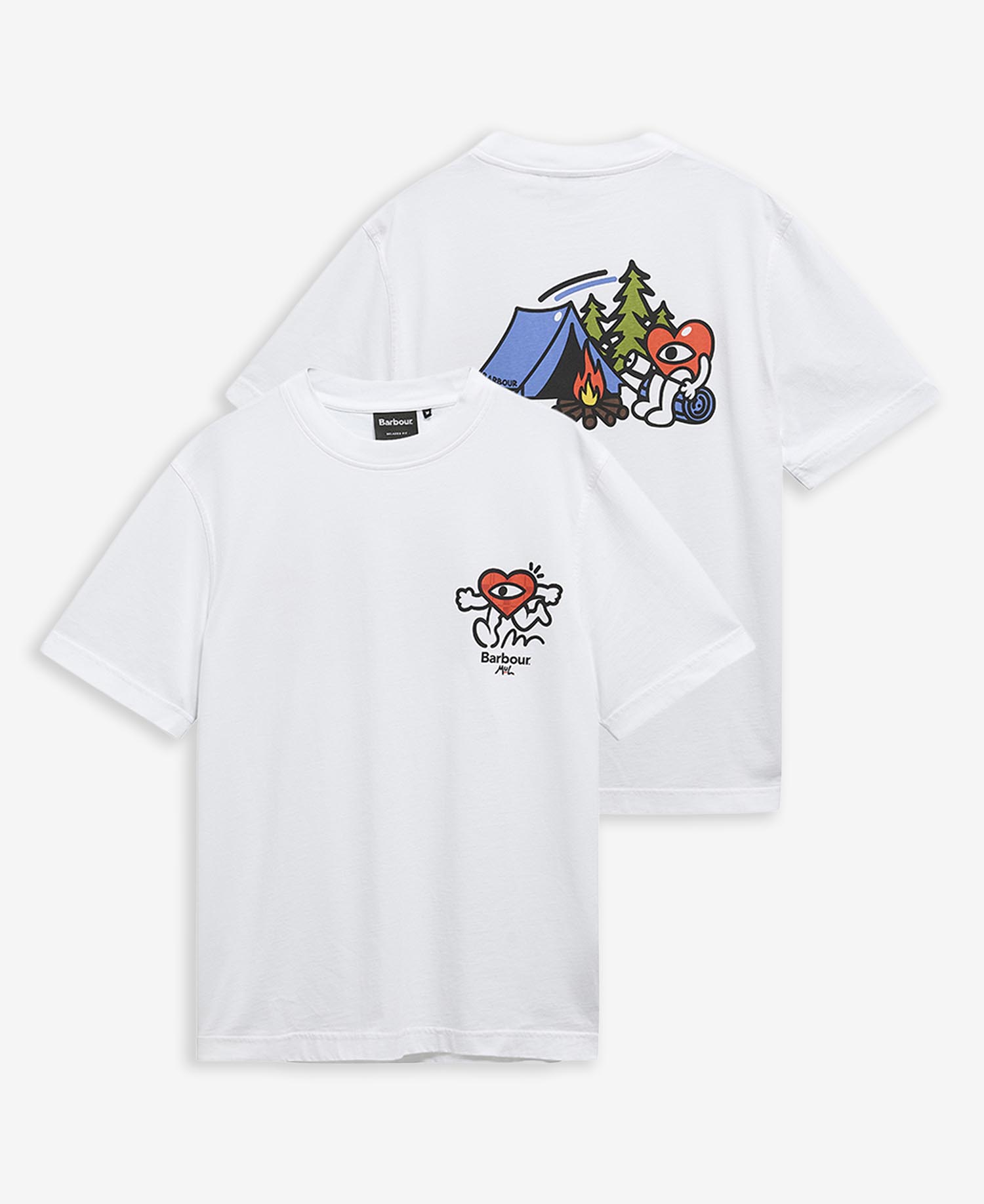 Barbour x Mul T-Shirt Camping Trip Relaxed White