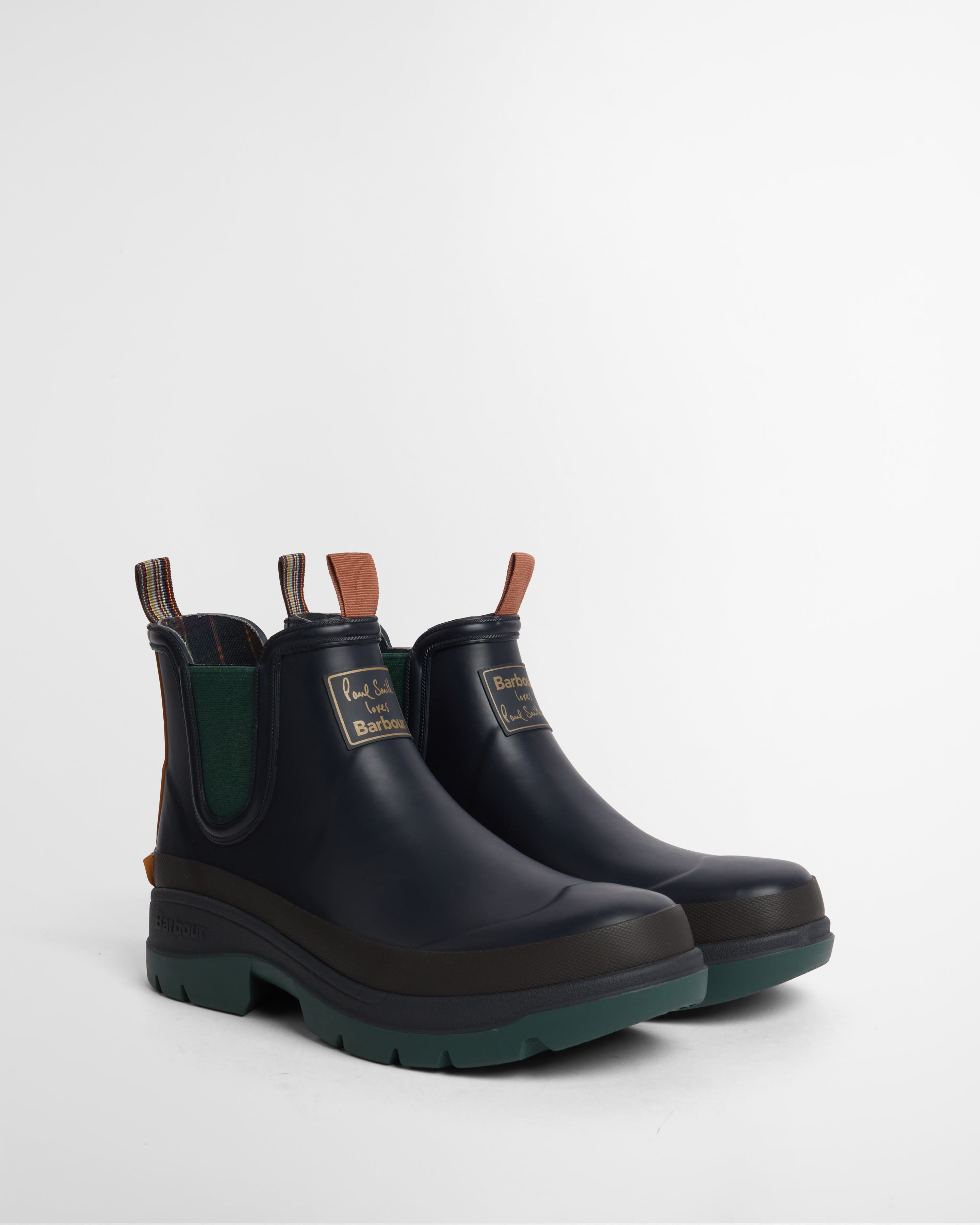 Paul Smith Loves Barbour Damen Gummistiefel Chelsea Navy