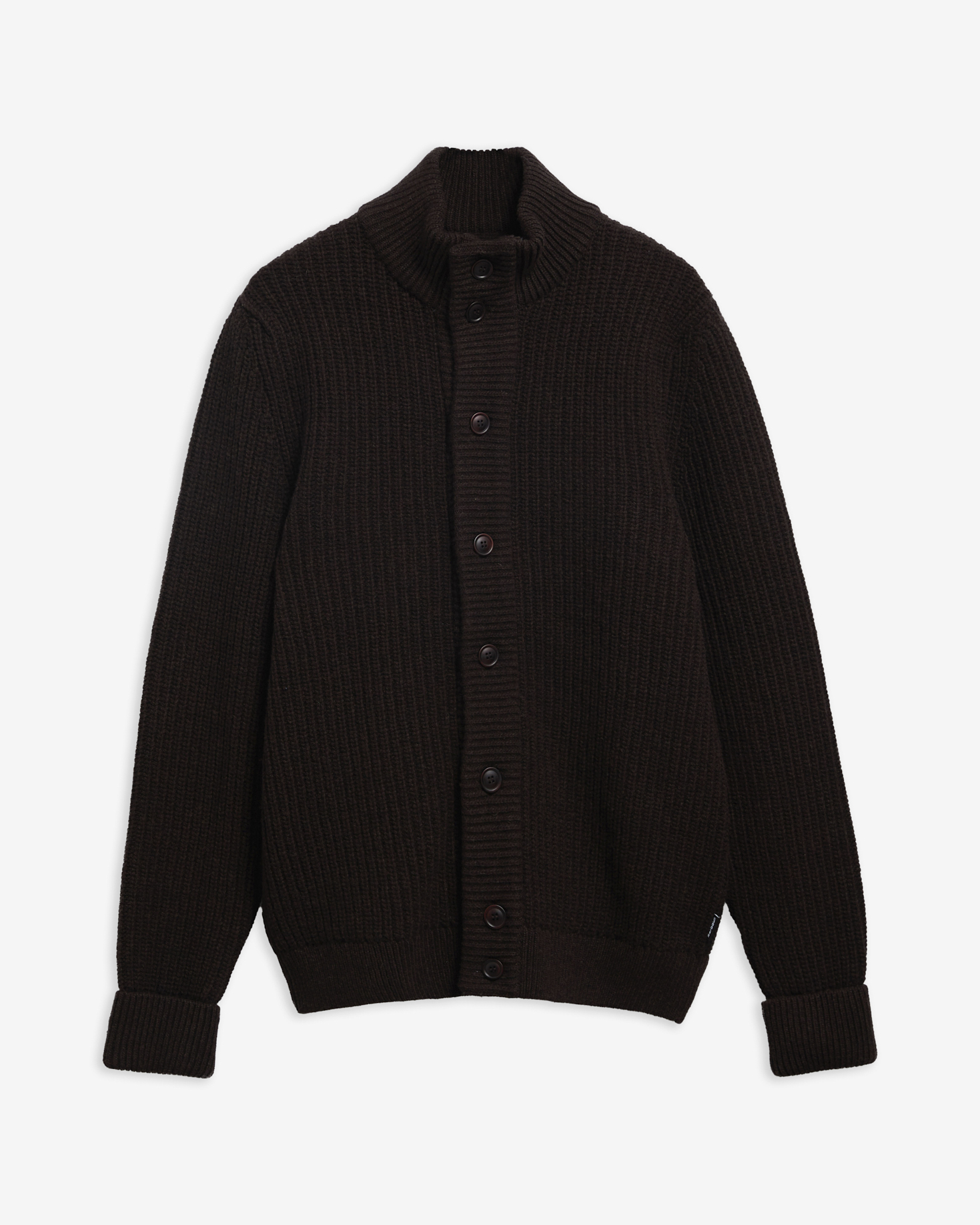 Maglione Mordale con mezza abbottonatura Dk Brown